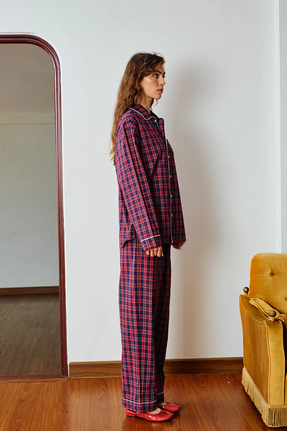 Classic Crimson Plaid Pyjama Set - Image 8