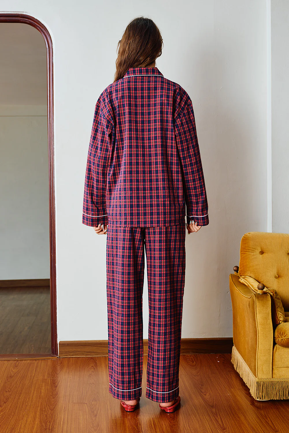 Classic Crimson Plaid Pyjama Set - Image 9