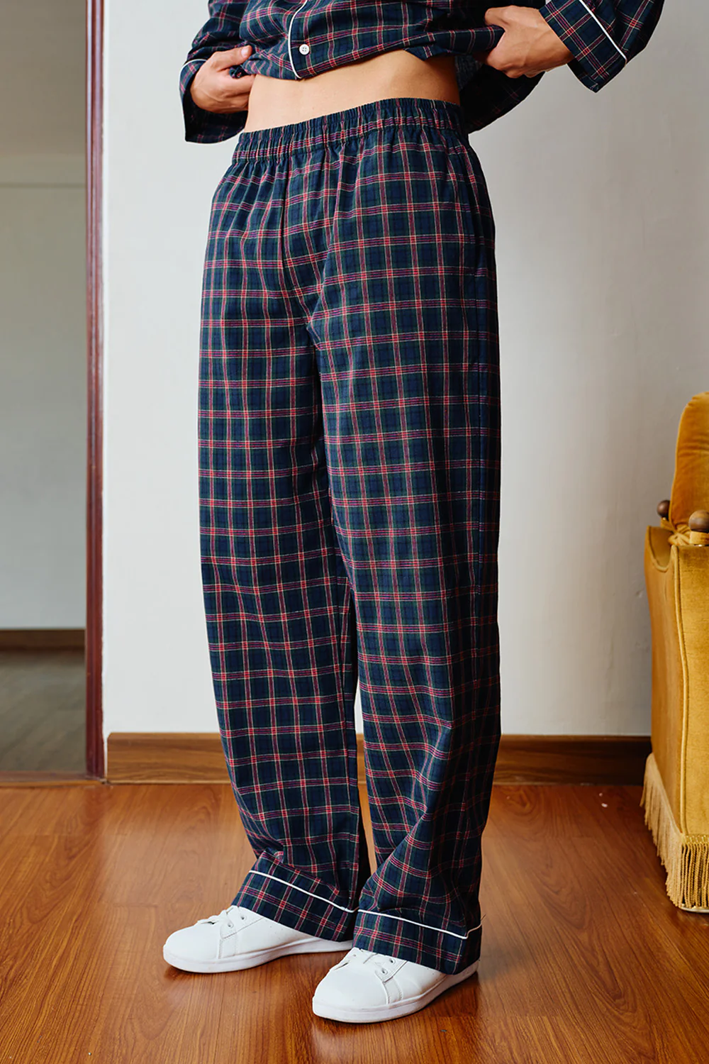 Classic Navy Plaid Pyjama Set - Image 4