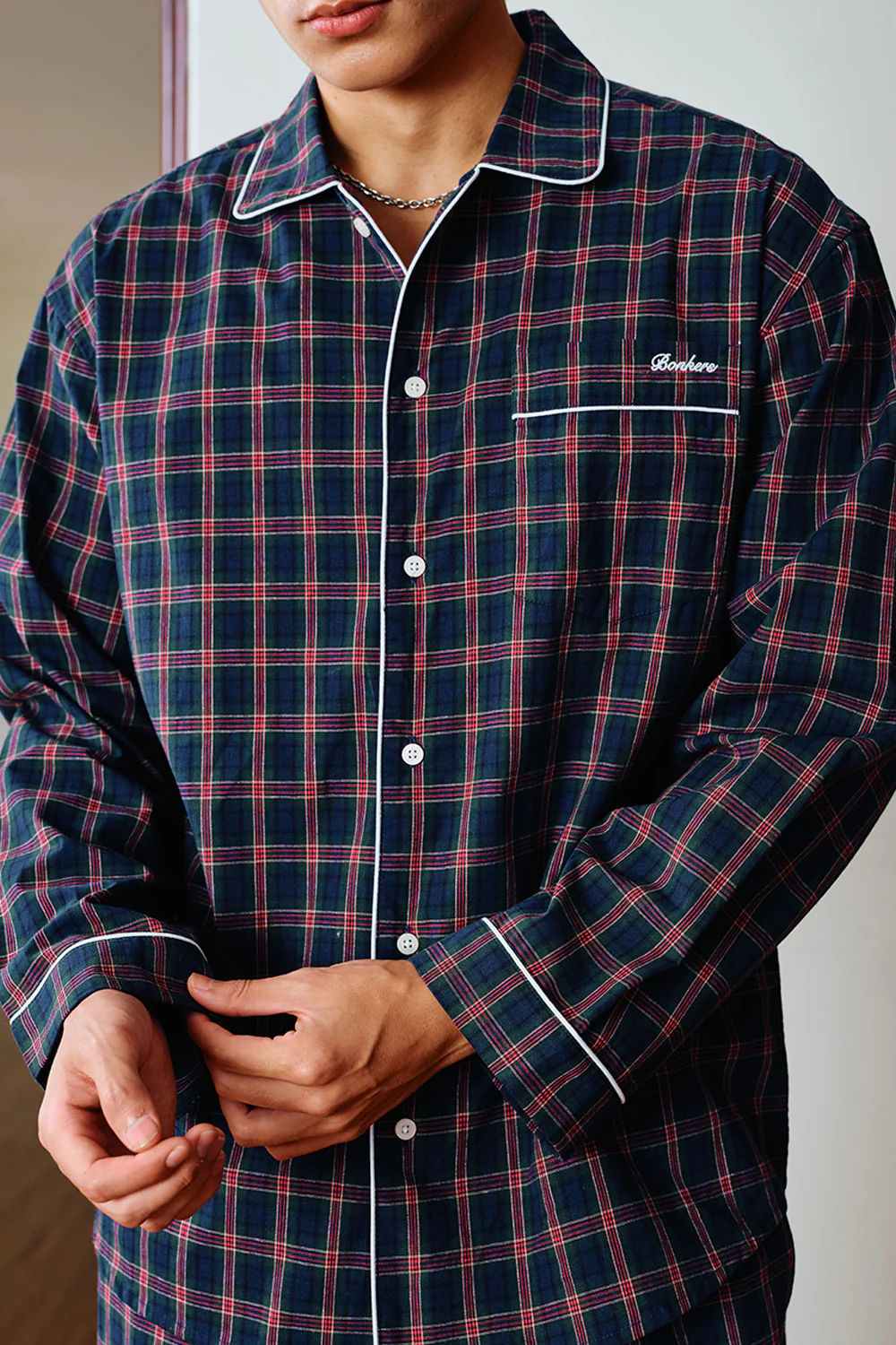 Classic Navy Plaid Pyjama Set - Image 6