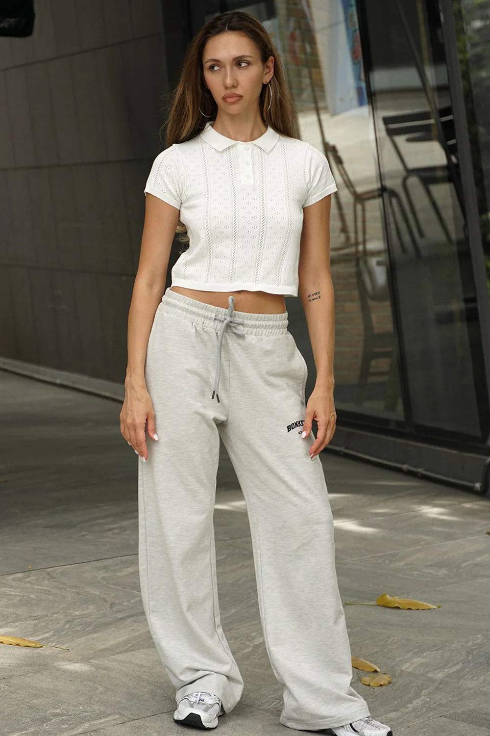 Cloud Grey Wide-Leg Sweatpants - Image 5