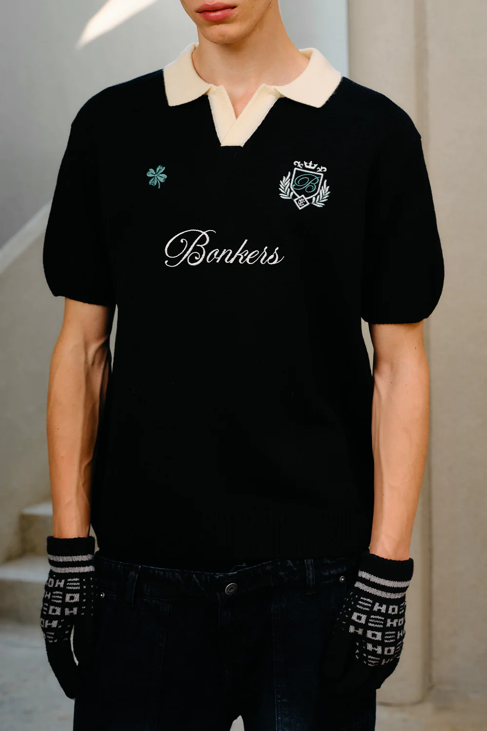 Clover Noir Knit Polo - Image 3