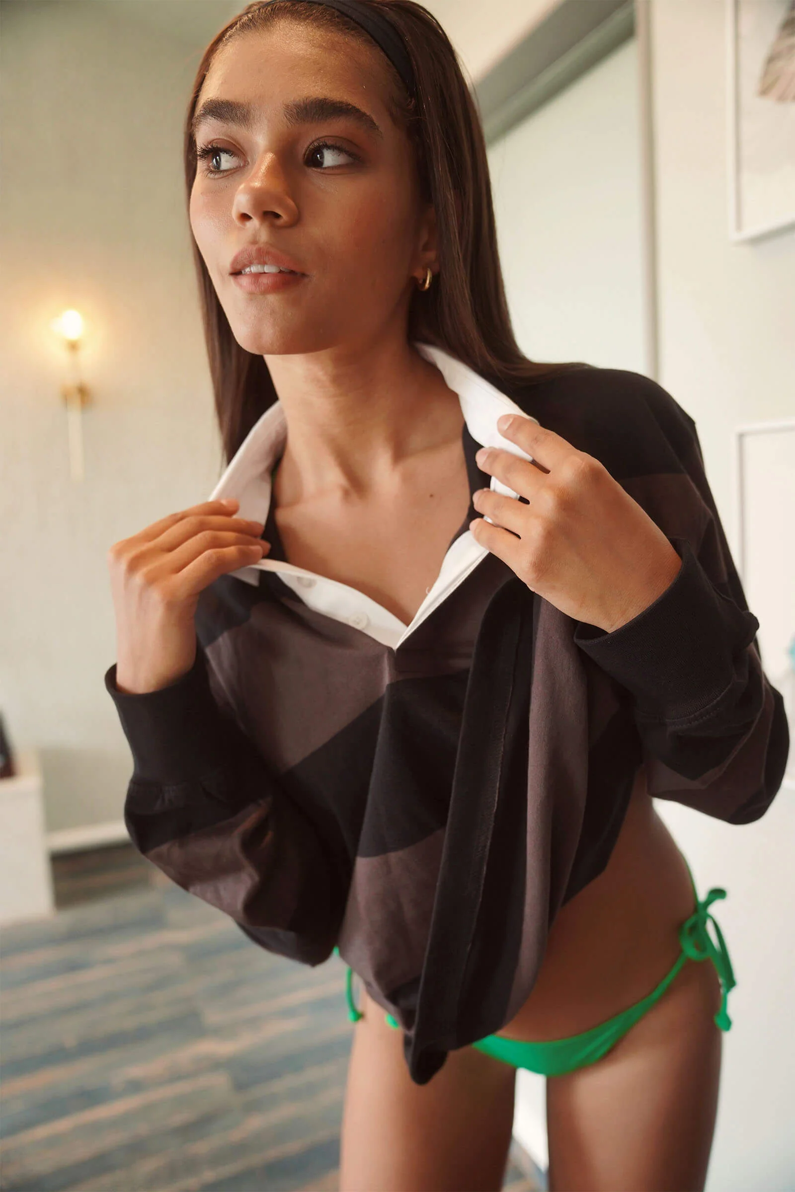Coco Striped Collared Full Sleeves T-shirt - Image 3