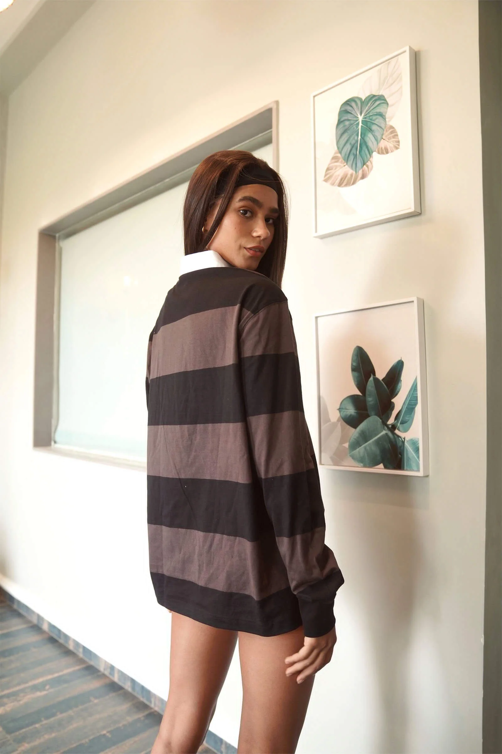Coco Striped Collared Full Sleeves T-shirt - Image 7