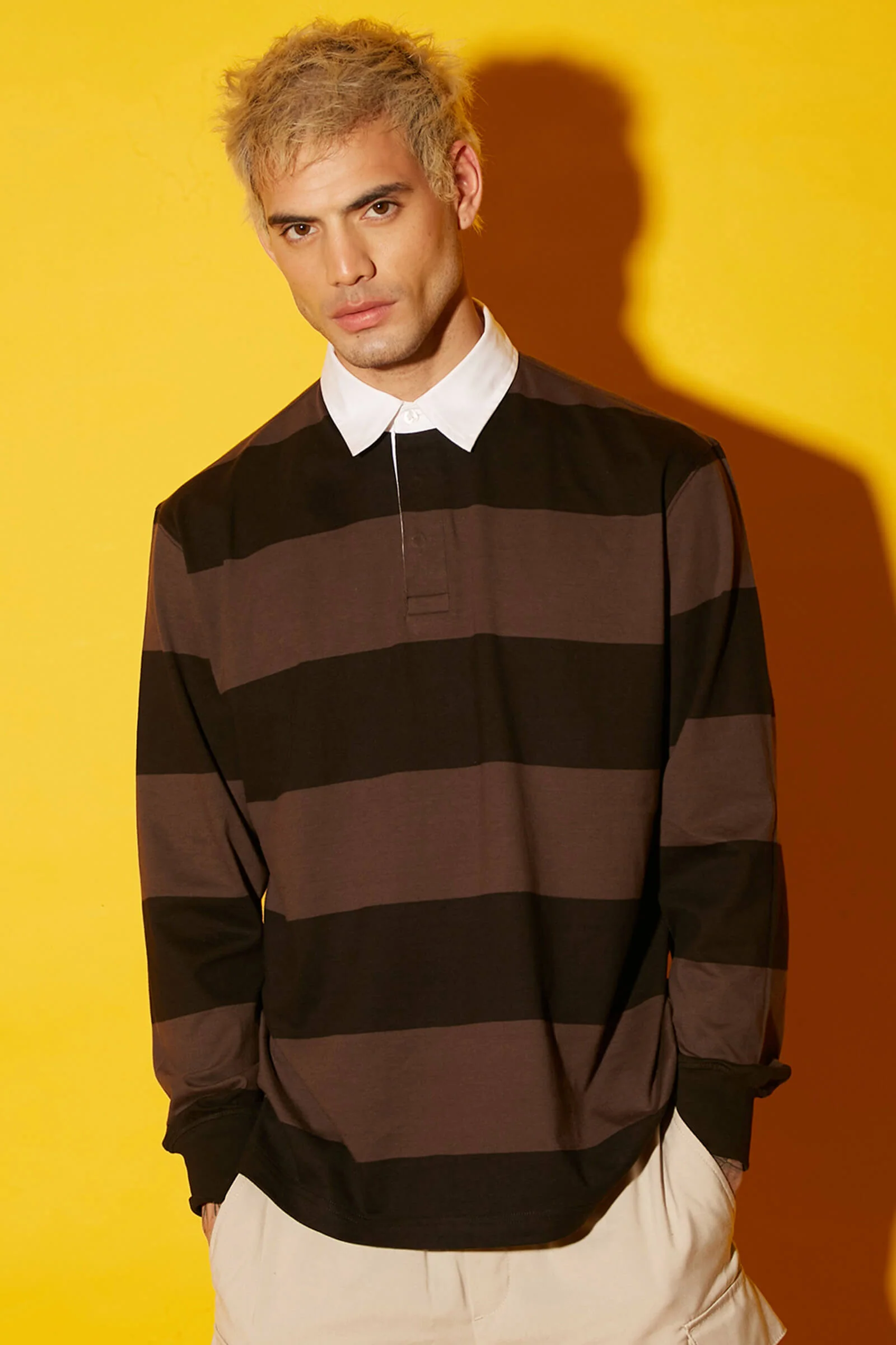Coco Striped Collared Full Sleeves T-shirt - Image 10