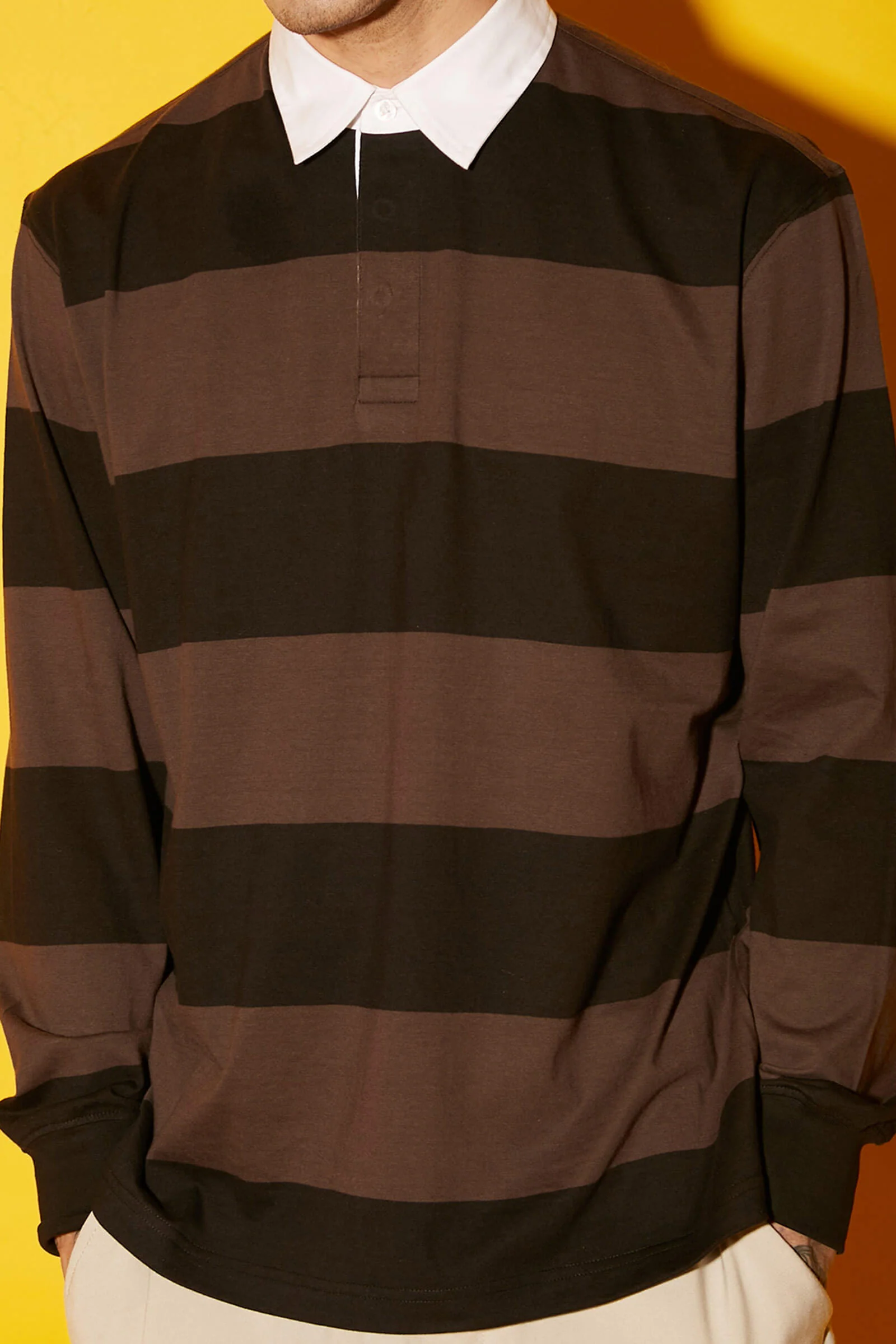 Coco Striped Collared Full Sleeves T-shirt - Image 3