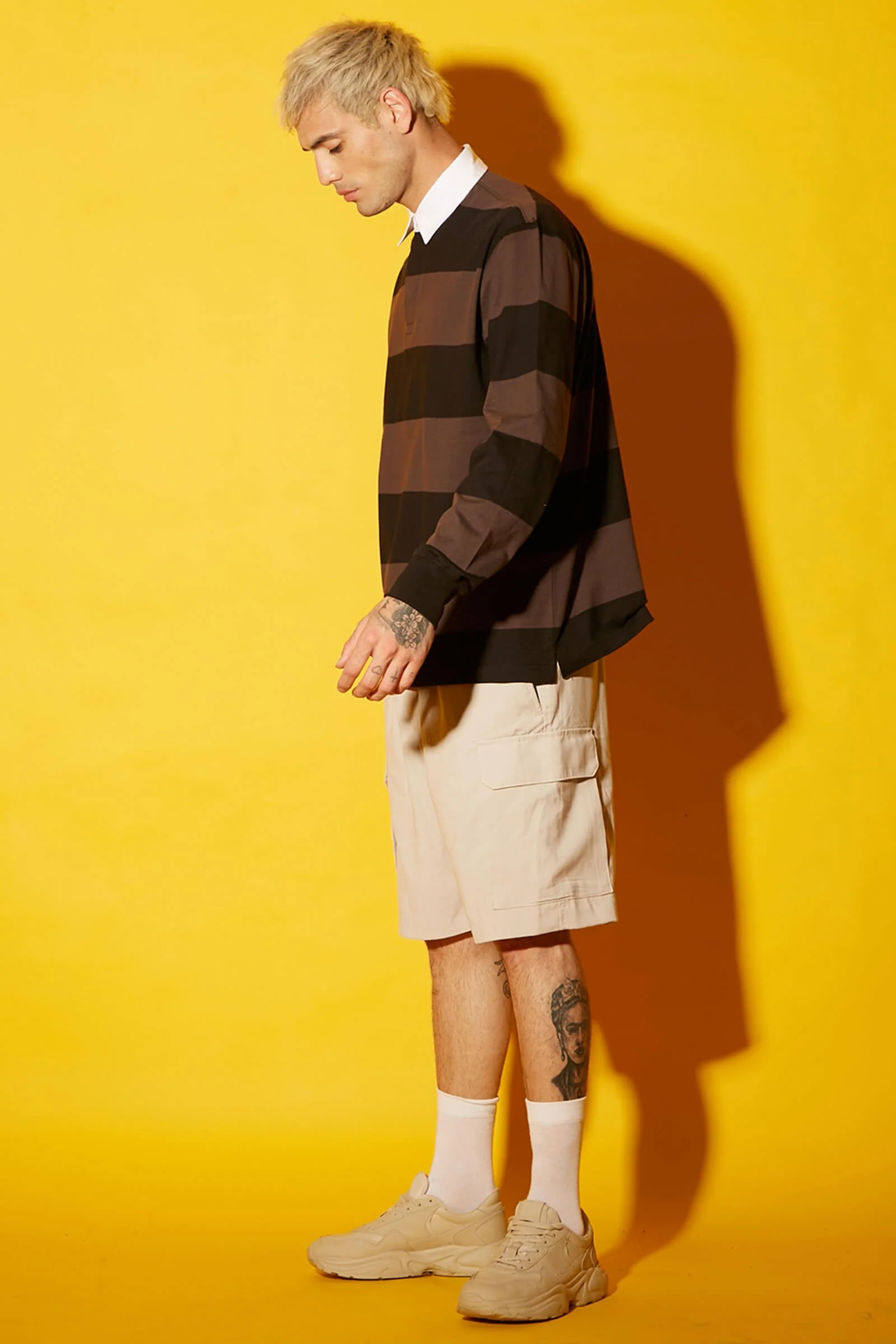 Coco Striped Collared Full Sleeves T-shirt - Image 4