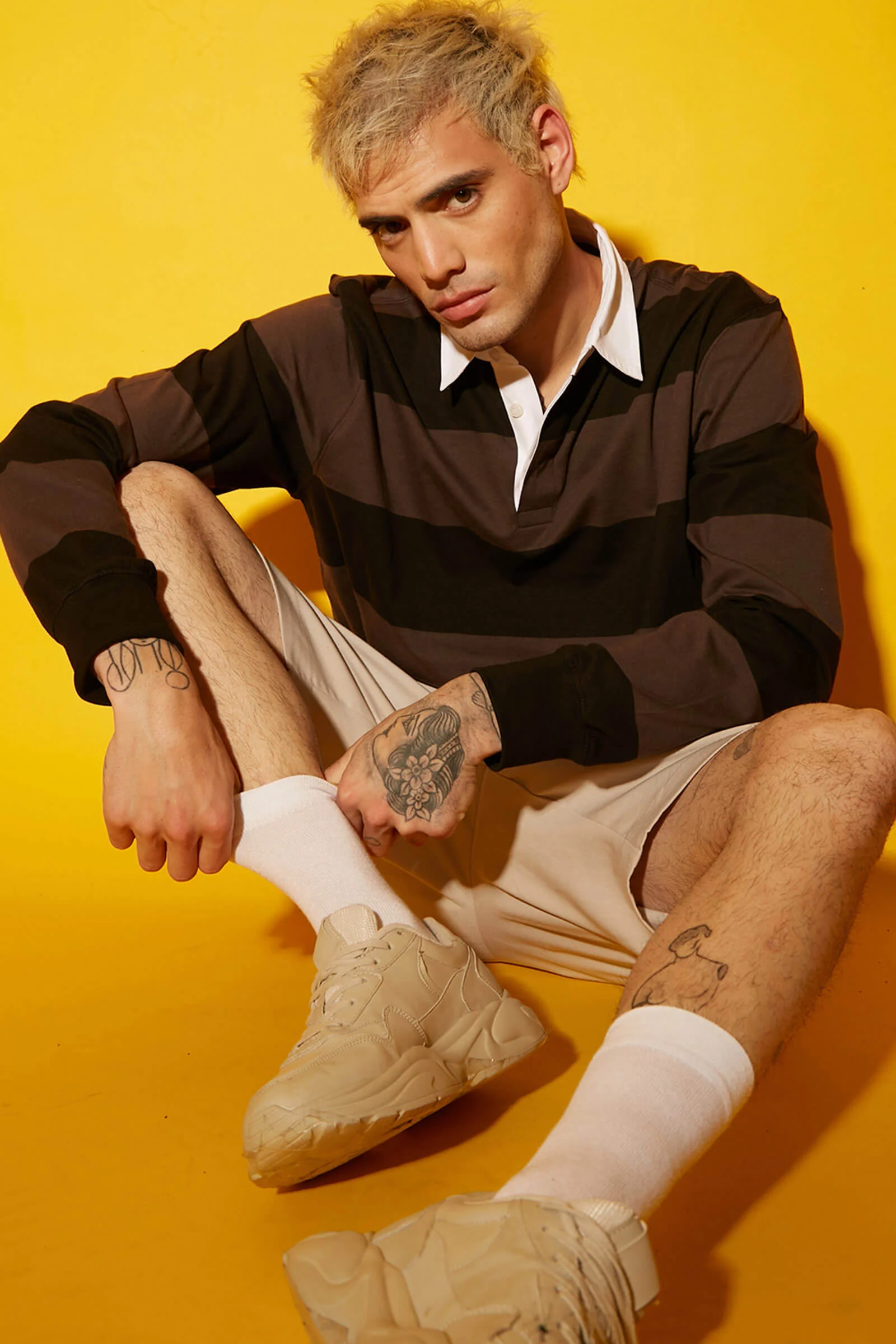 Coco Striped Collared Full Sleeves T-shirt - Image 5