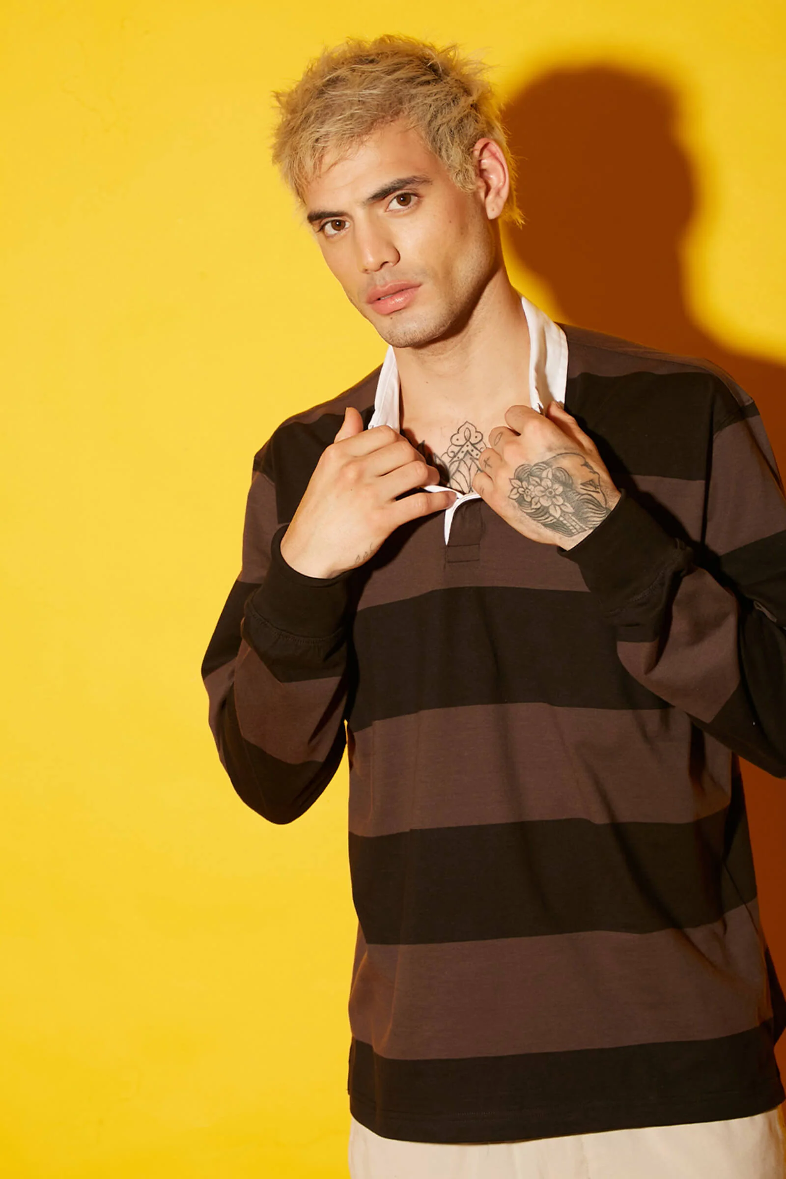 Coco Striped Collared Full Sleeves T-shirt - Image 6