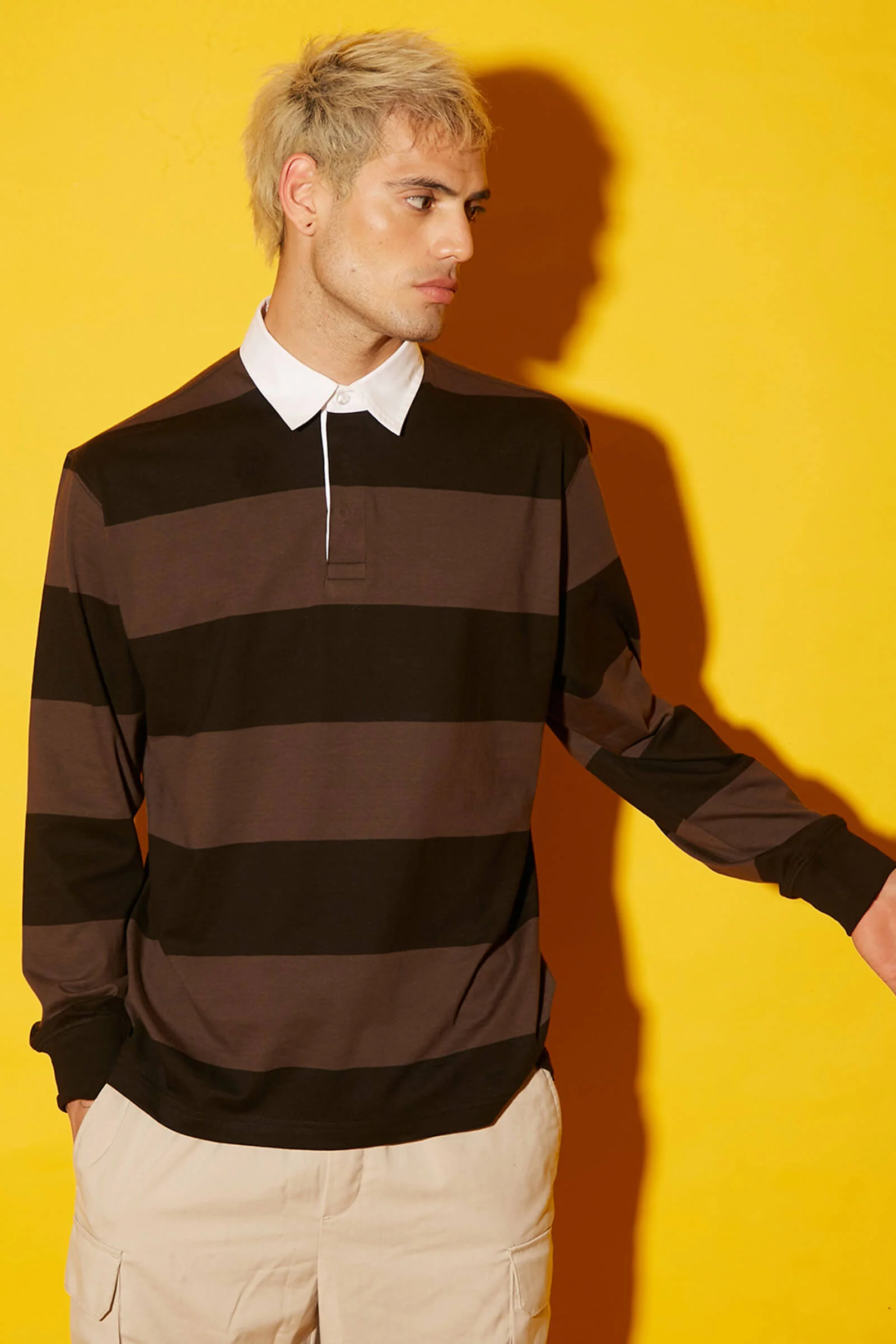 Coco Striped Collared Full Sleeves T-shirt - Image 7