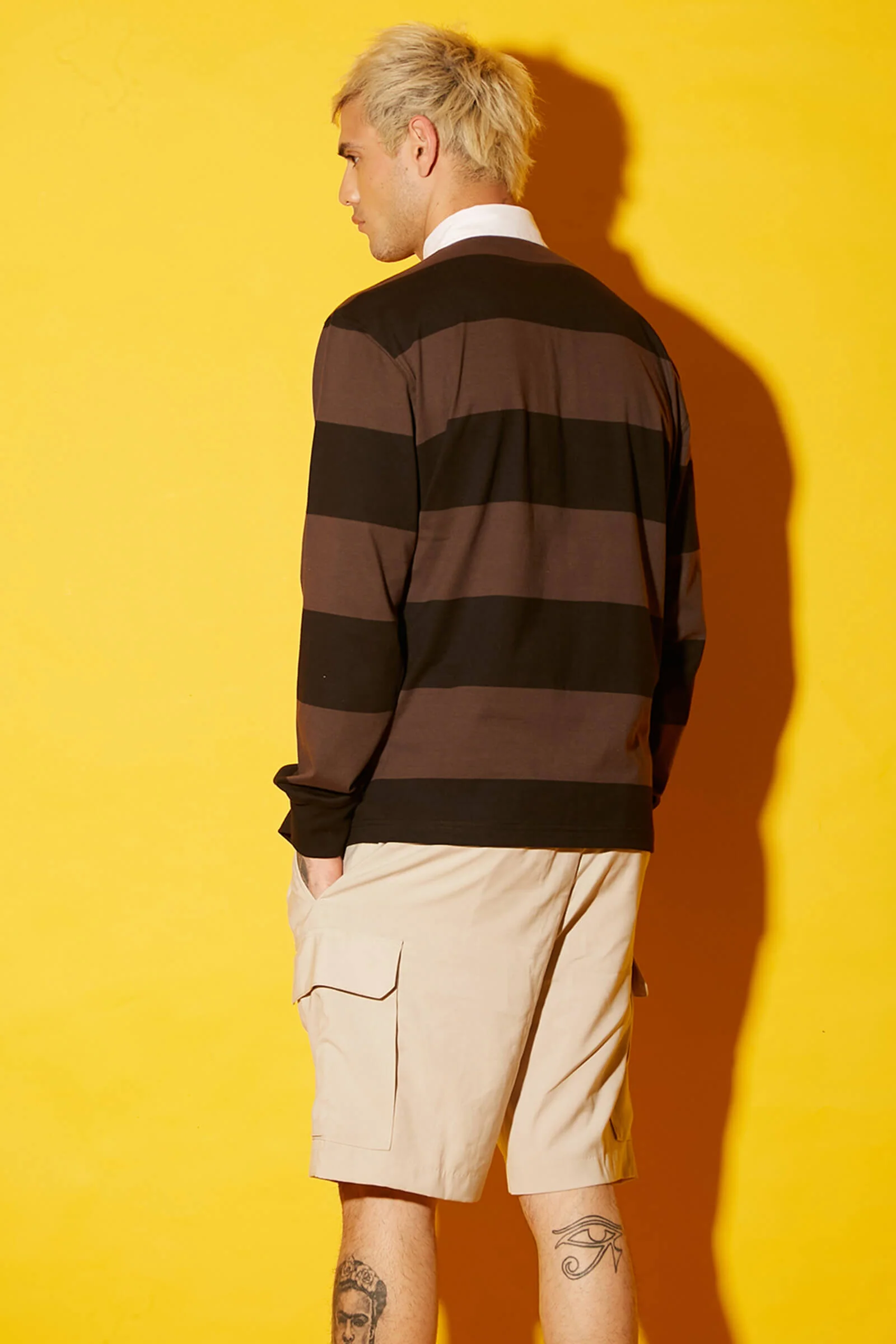 Coco Striped Collared Full Sleeves T-shirt - Image 8