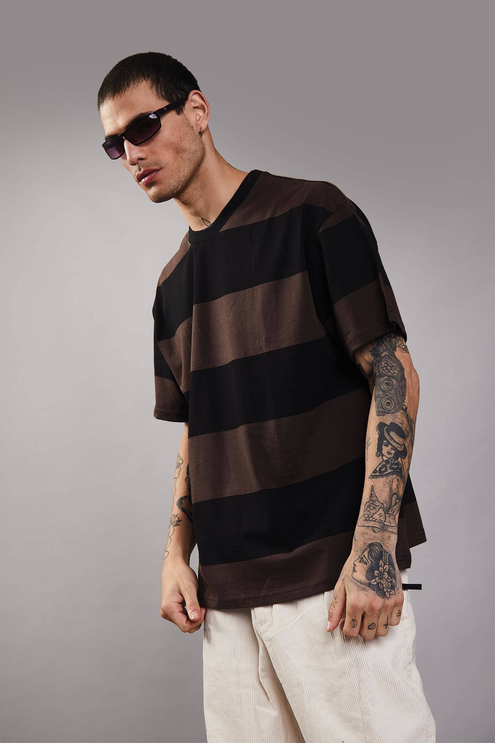 Coco Stripes Heavyweight Oversized T-shirt - Image 4