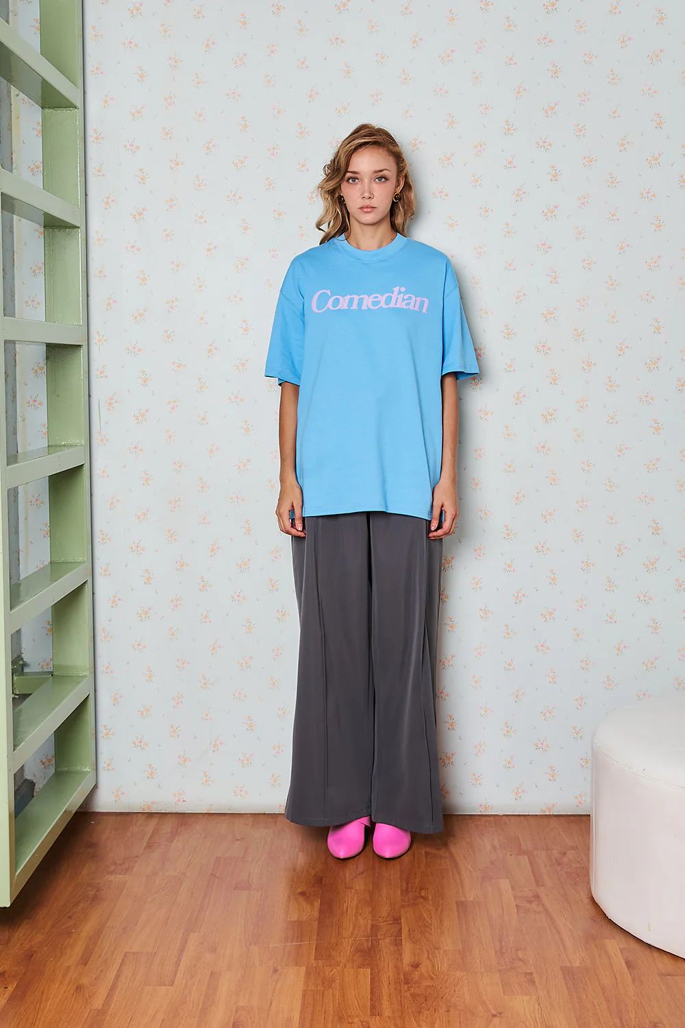 Comedian Blue Oversized T-shirt - Image 4