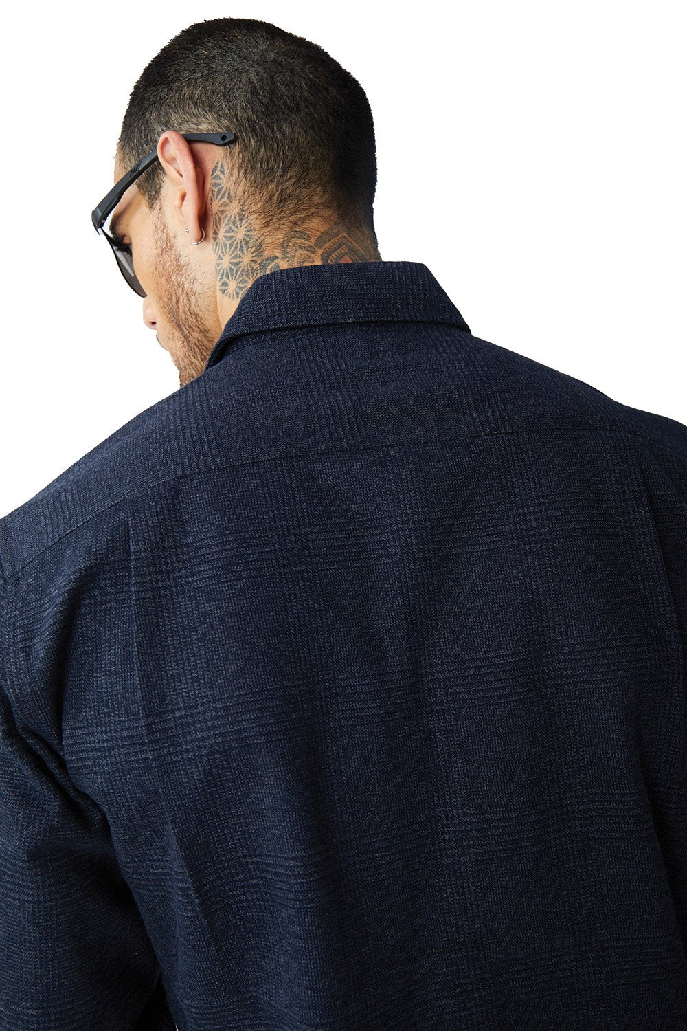 Dark Blue Solid Regular Fit Shirt - Image 13
