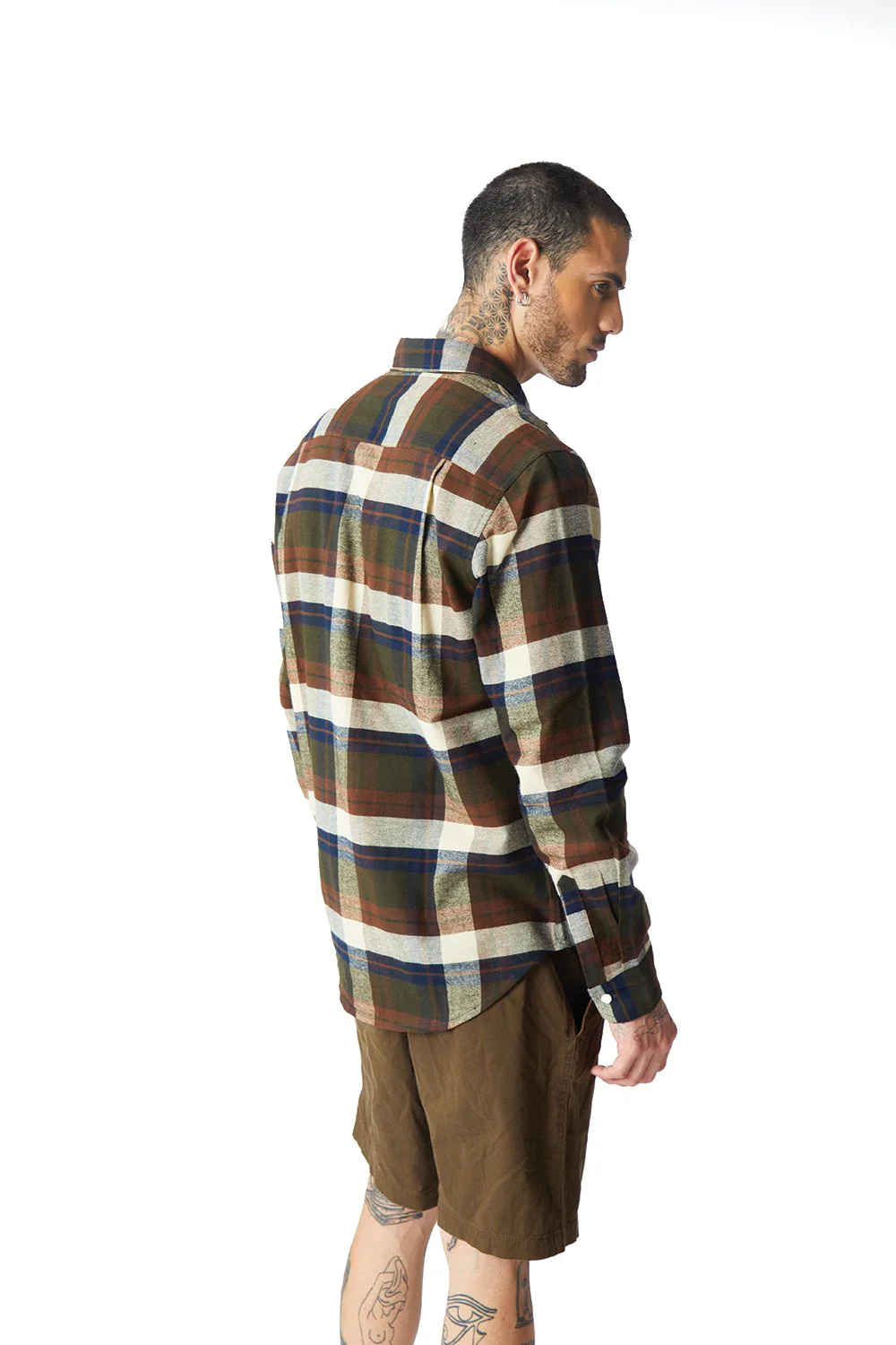 Dark Brown Plaid Regular Fit Shirt - Image 12