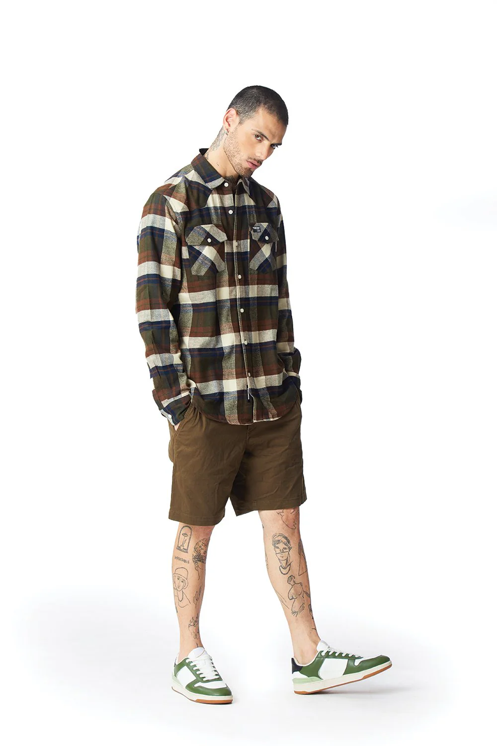 Dark Brown Plaid Regular Fit Shirt - Image 6
