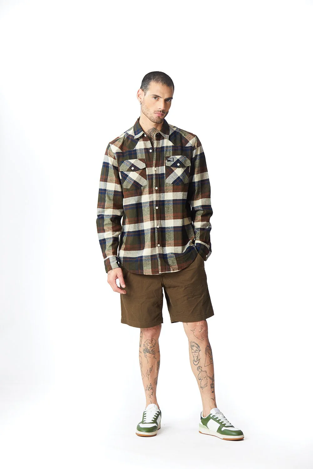 Dark Brown Plaid Regular Fit Shirt - Image 7