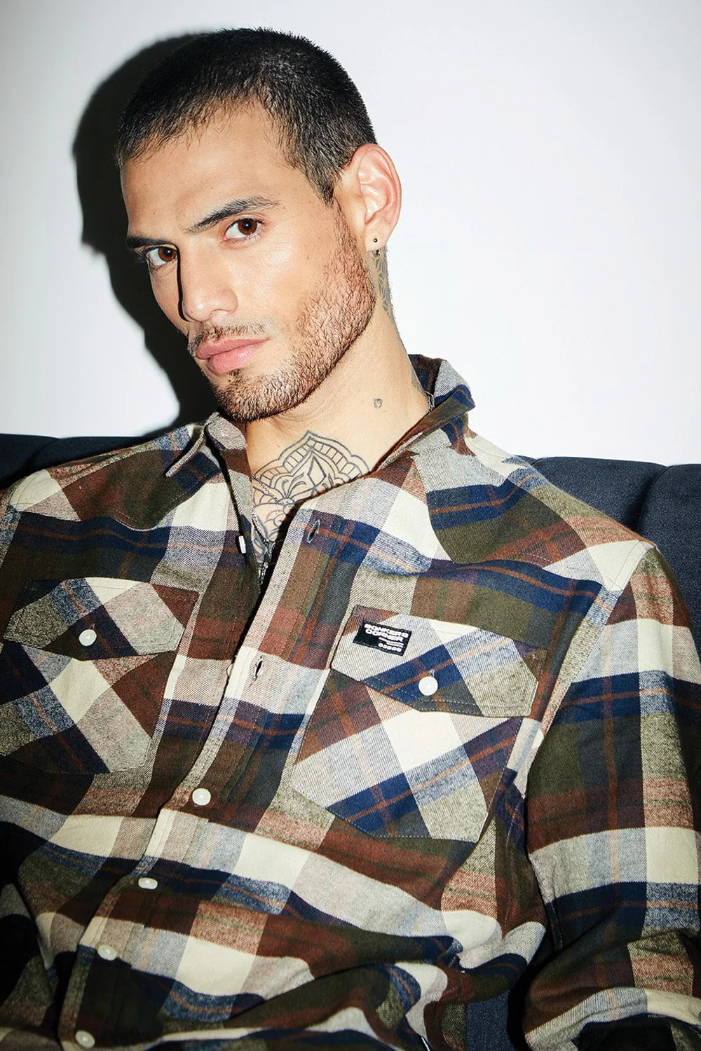 Dark Brown Plaid Regular Fit Shirt - Image 8