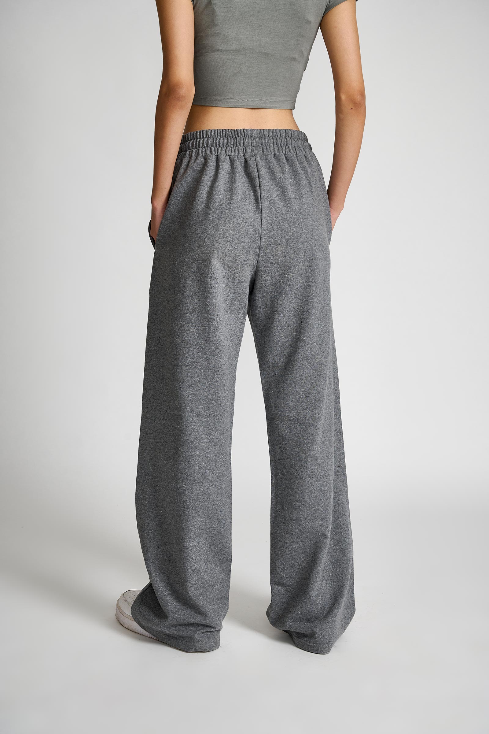 Dark Grey Melange Wide-Leg - Image 6