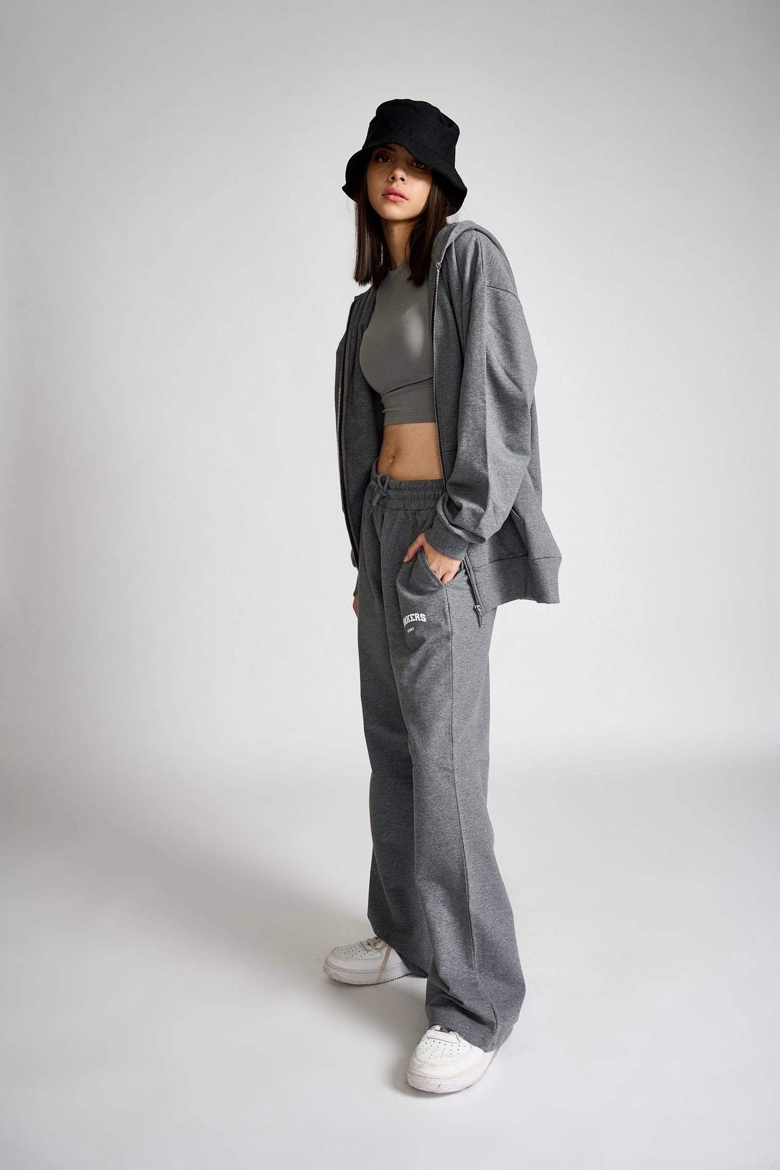 Dark Grey Melange Zipper - Image 2