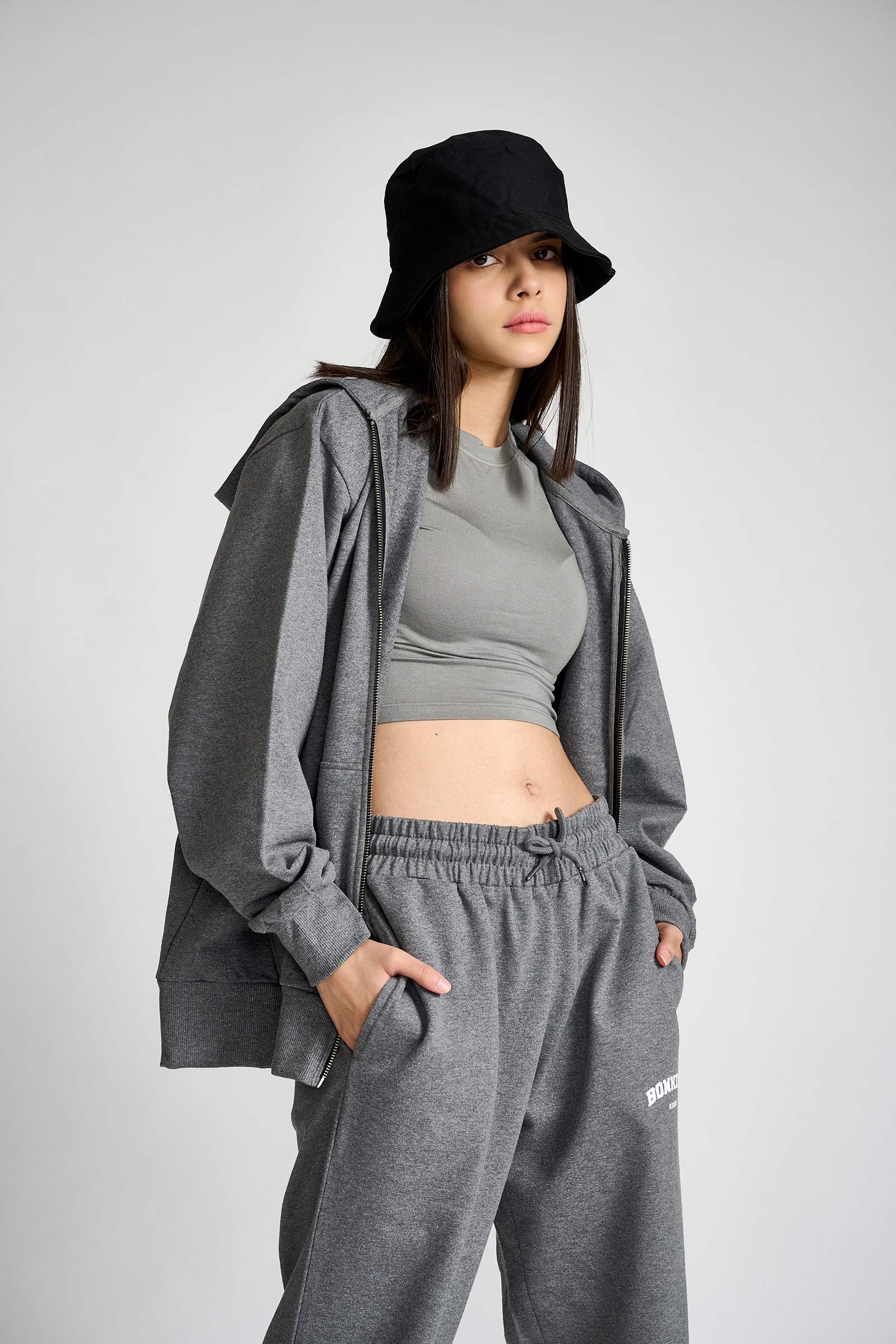 Dark Grey Melange Zipper - Image 4