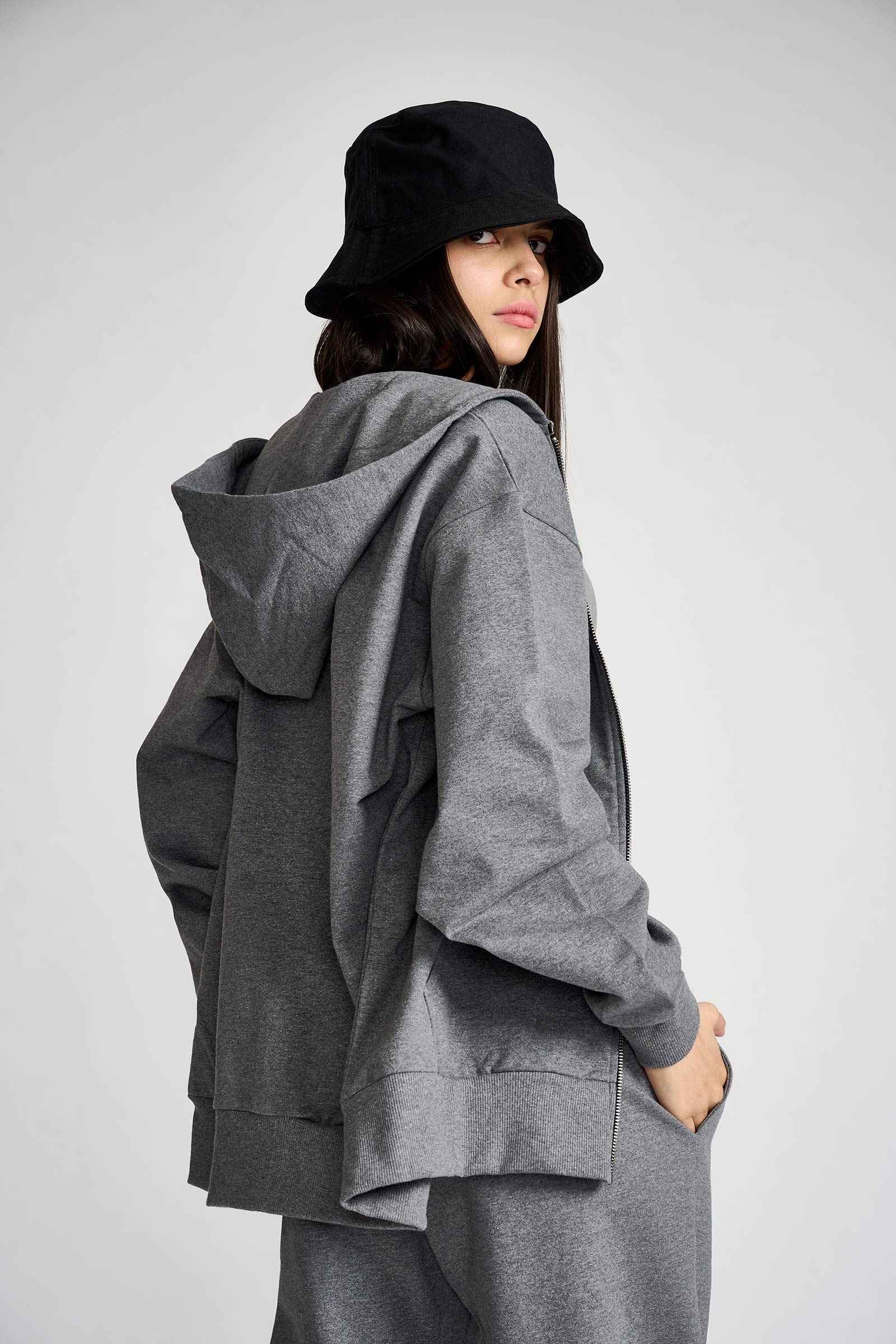 Dark Grey Melange Zipper - Image 6