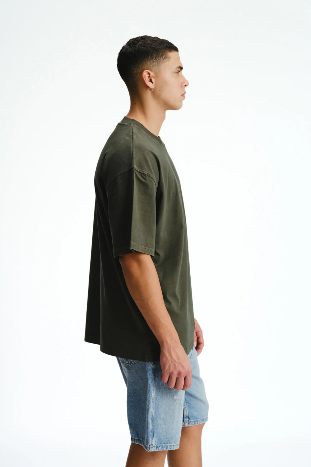 Dark Olive Signature Heavyweight Faded T-shirt - Image 6