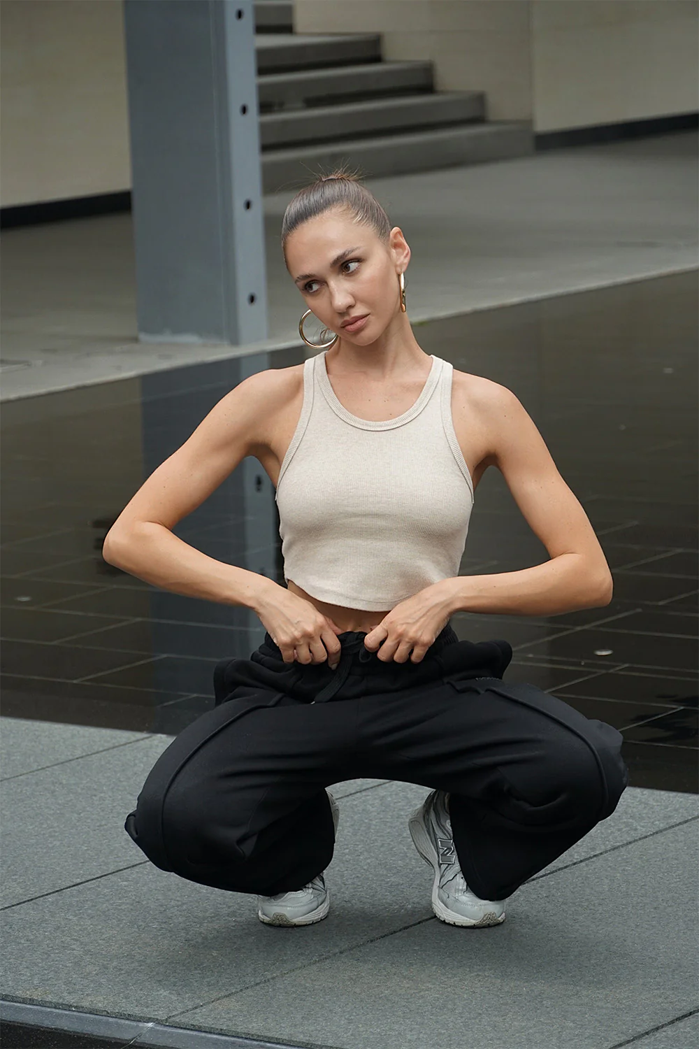 Diminutive Black Wide Leg Joggers - Image 6