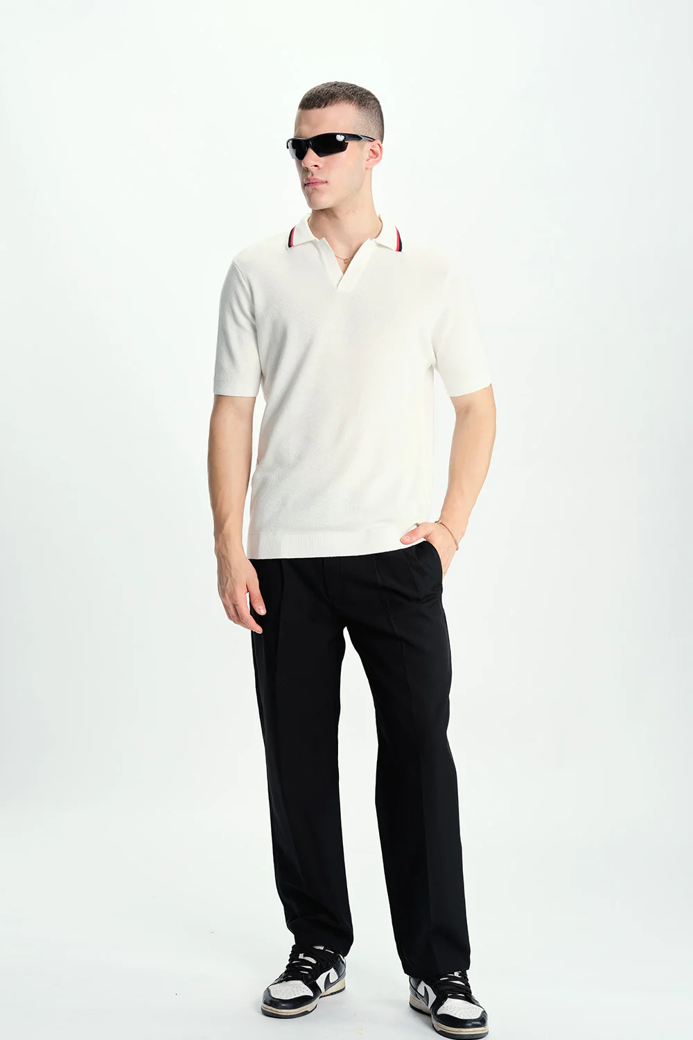 Dust White Knit Polo - Image 2