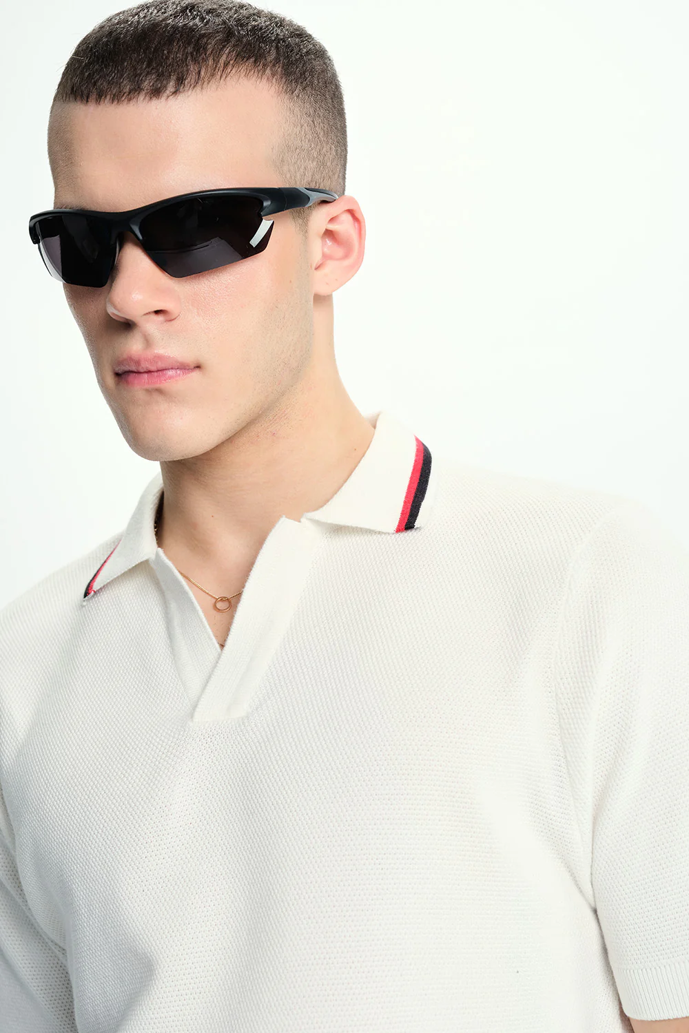 Dust White Knit Polo - Image 4