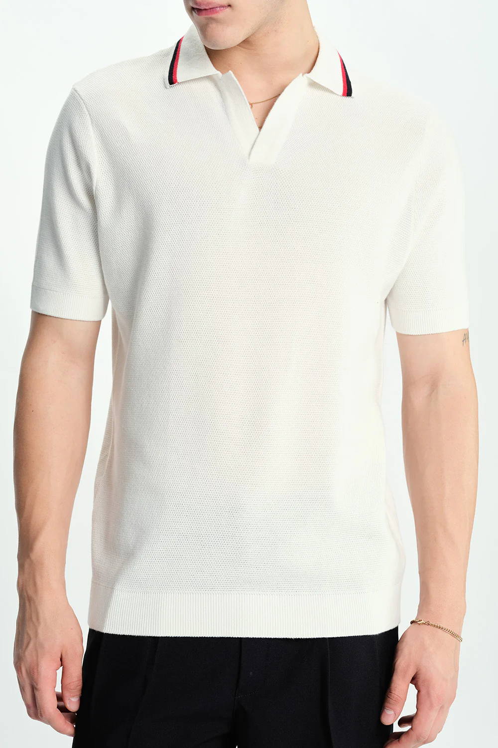Dust White Knit Polo - Image 5