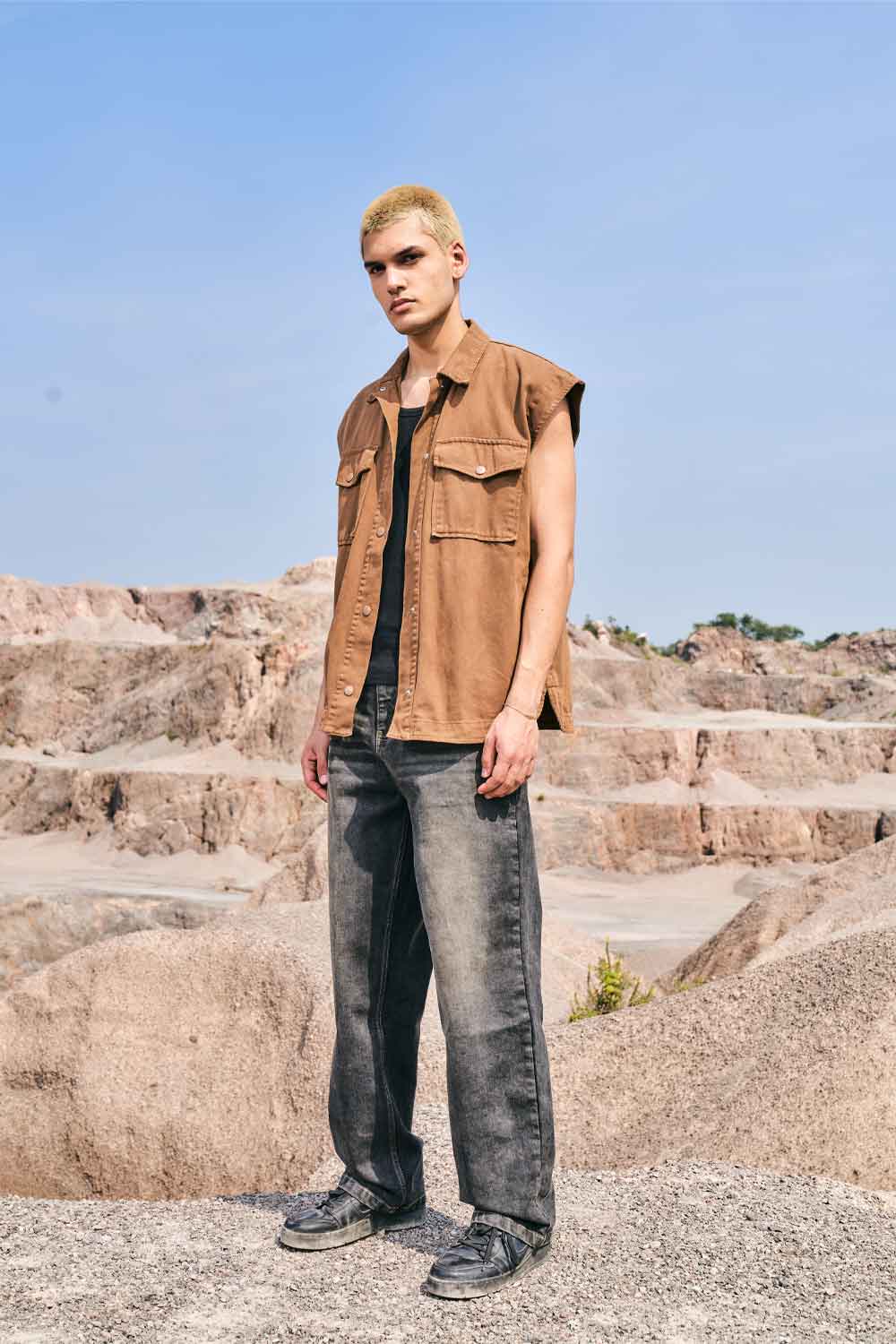 Faded Grey Baggy Fit Jeans - Image 4