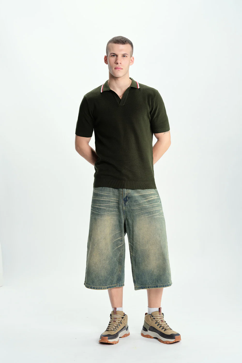 Field Olive Knit Polo - Image 2