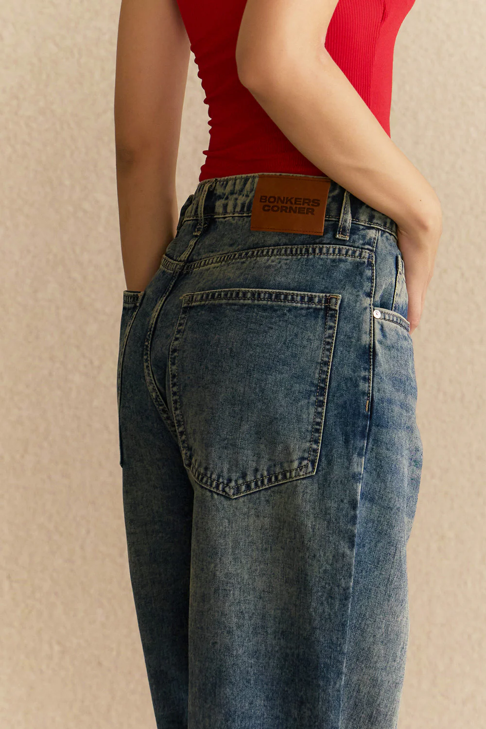 Gravel Wash Wide Leg Jeans - Image 4