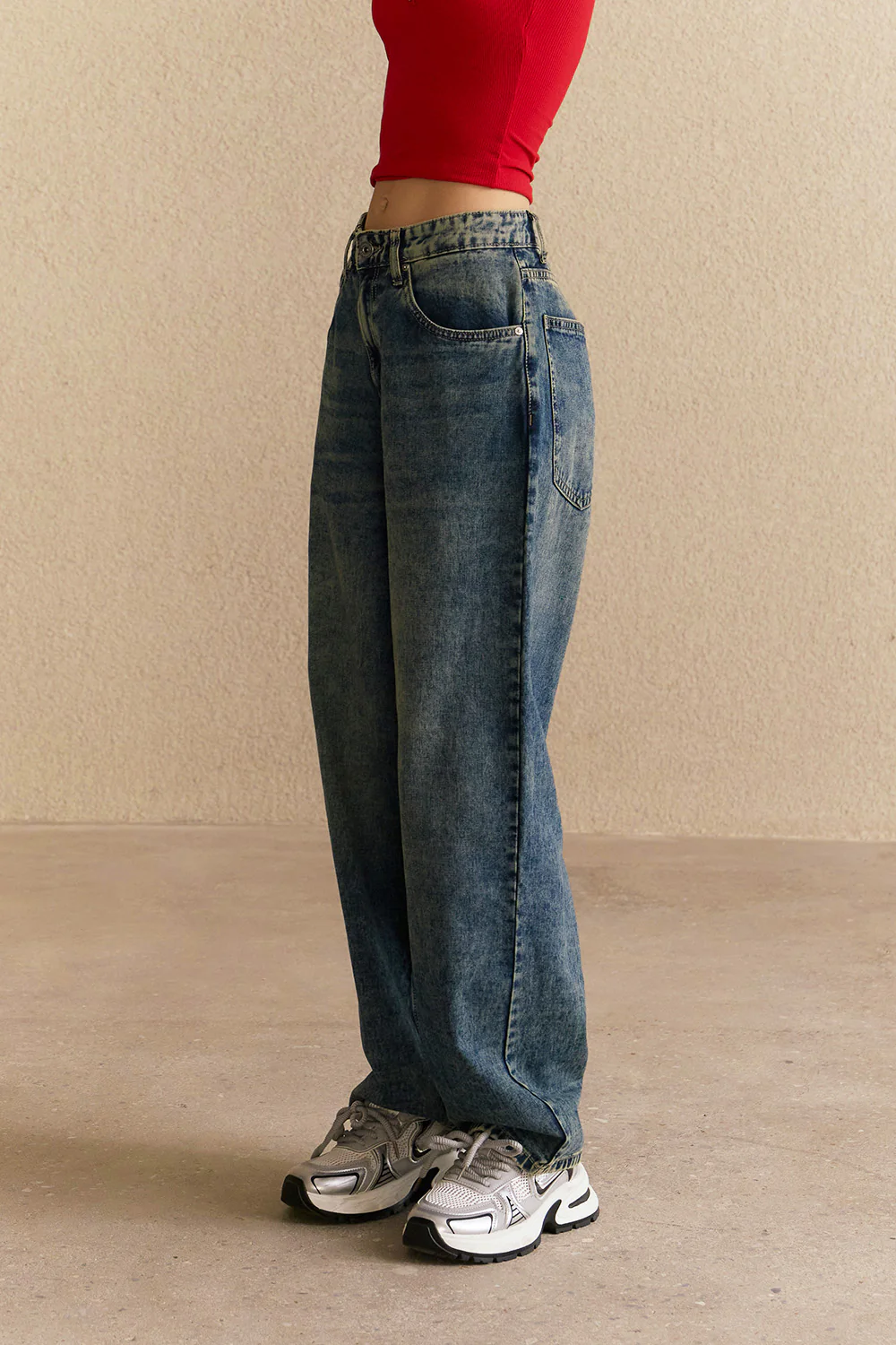 Gravel Wash Wide Leg Jeans - Image 5