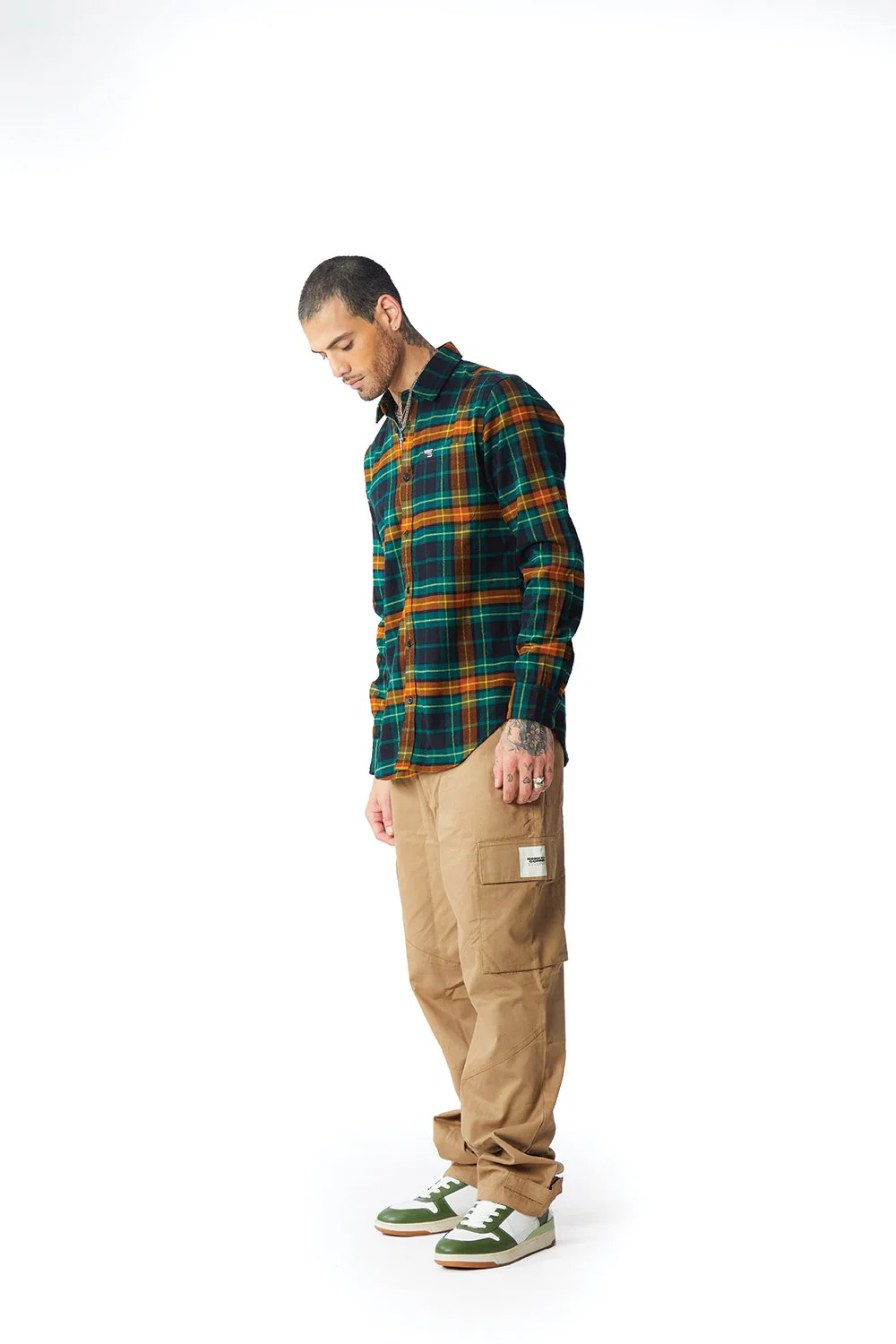 Green-Brown Plaid Regular Fit Shirt - Image 11