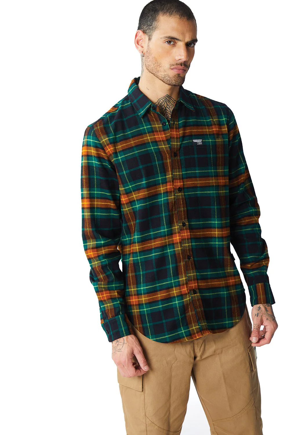 Green-Brown Plaid Regular Fit Shirt - Image 9