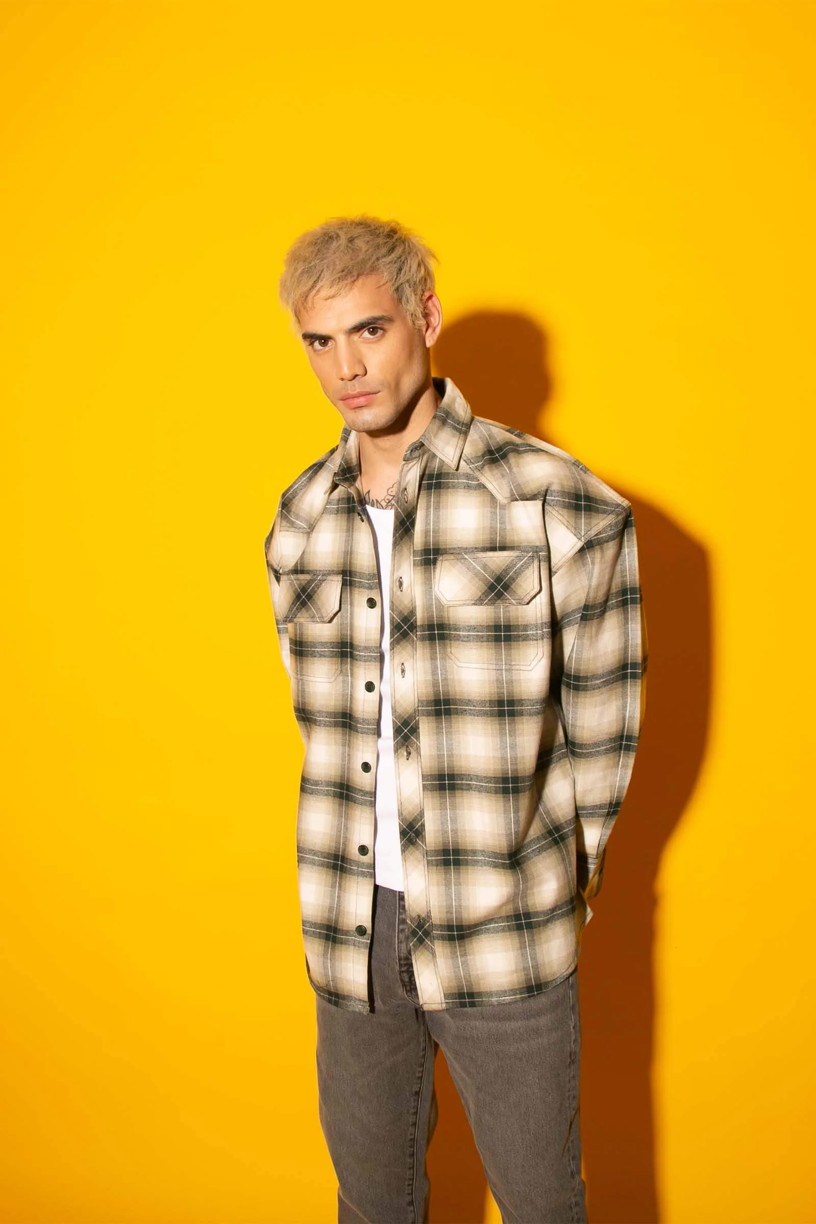 Green Plaid Flannel Oversized Shirt - Image 8