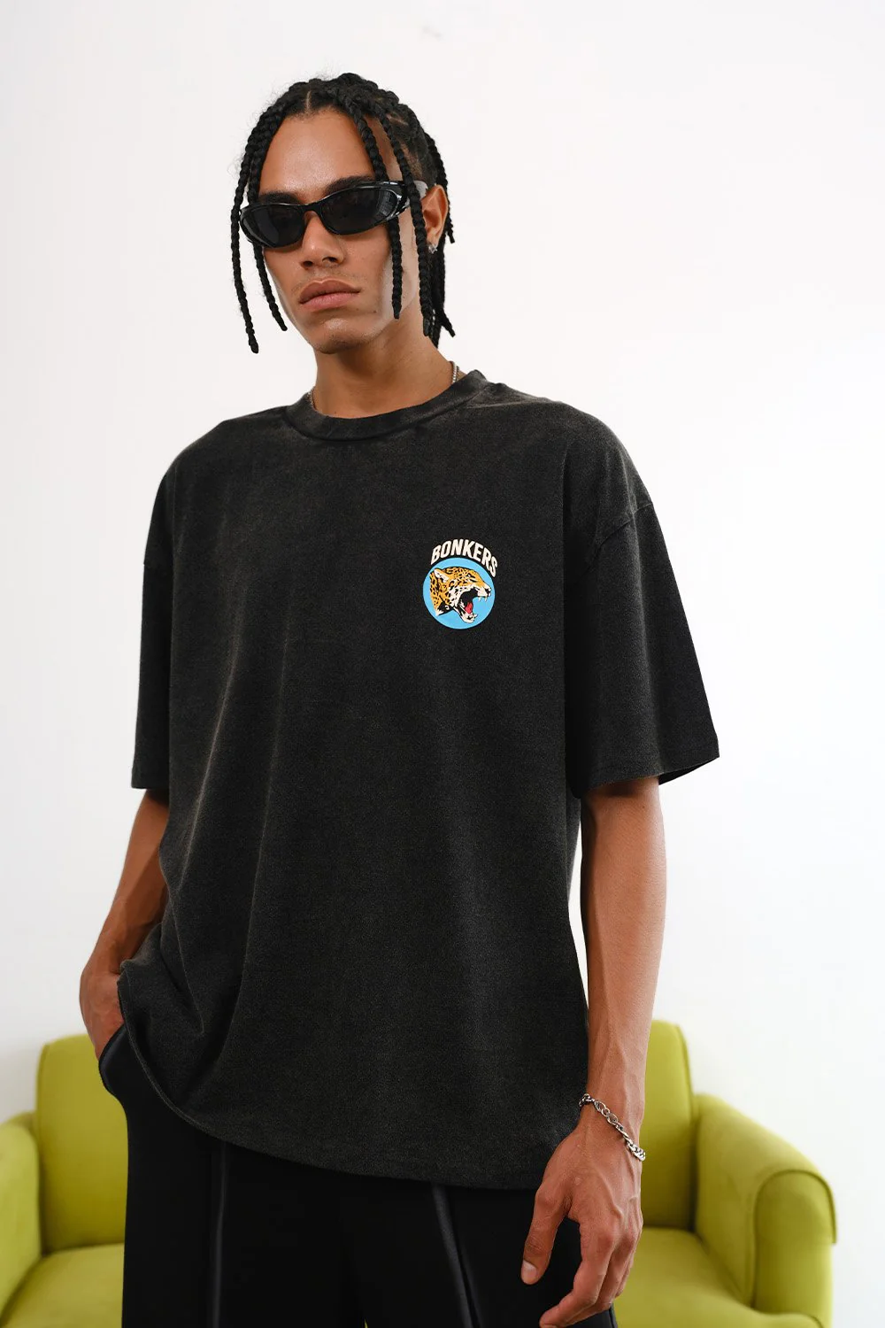 Grey Diabolik Panther Oversized T-shirt - Image 2