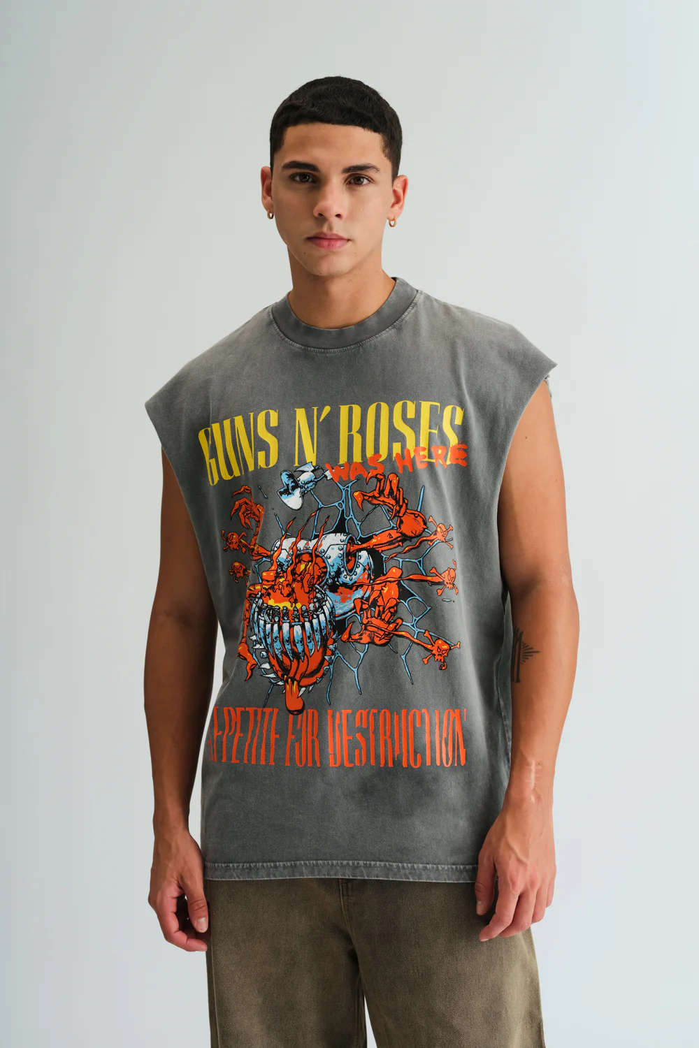 Grey Faded Guns N Roses Oversized Tank - Image 4