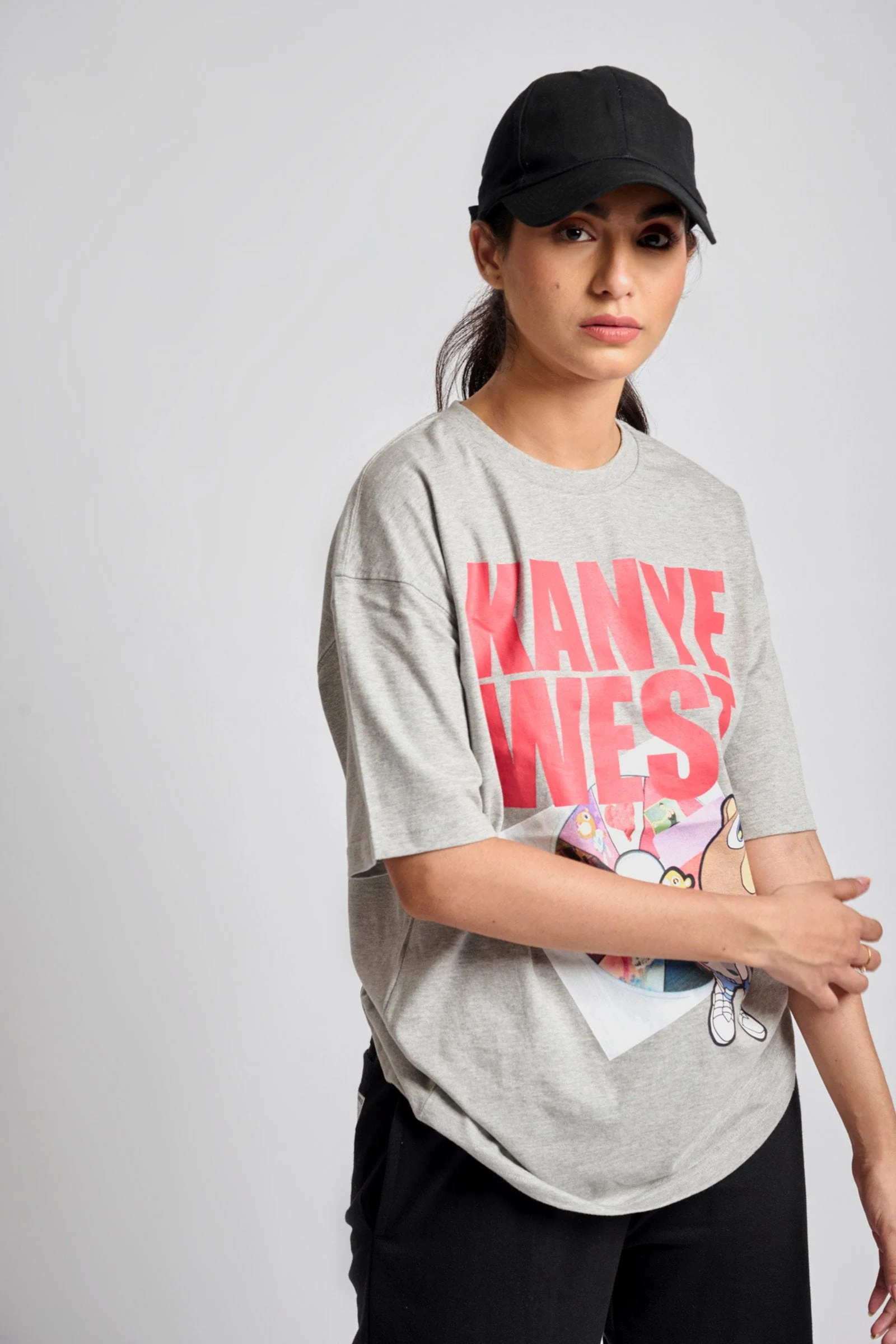 Grey Melange Best Of Ye Oversized T-shirt - Image 4