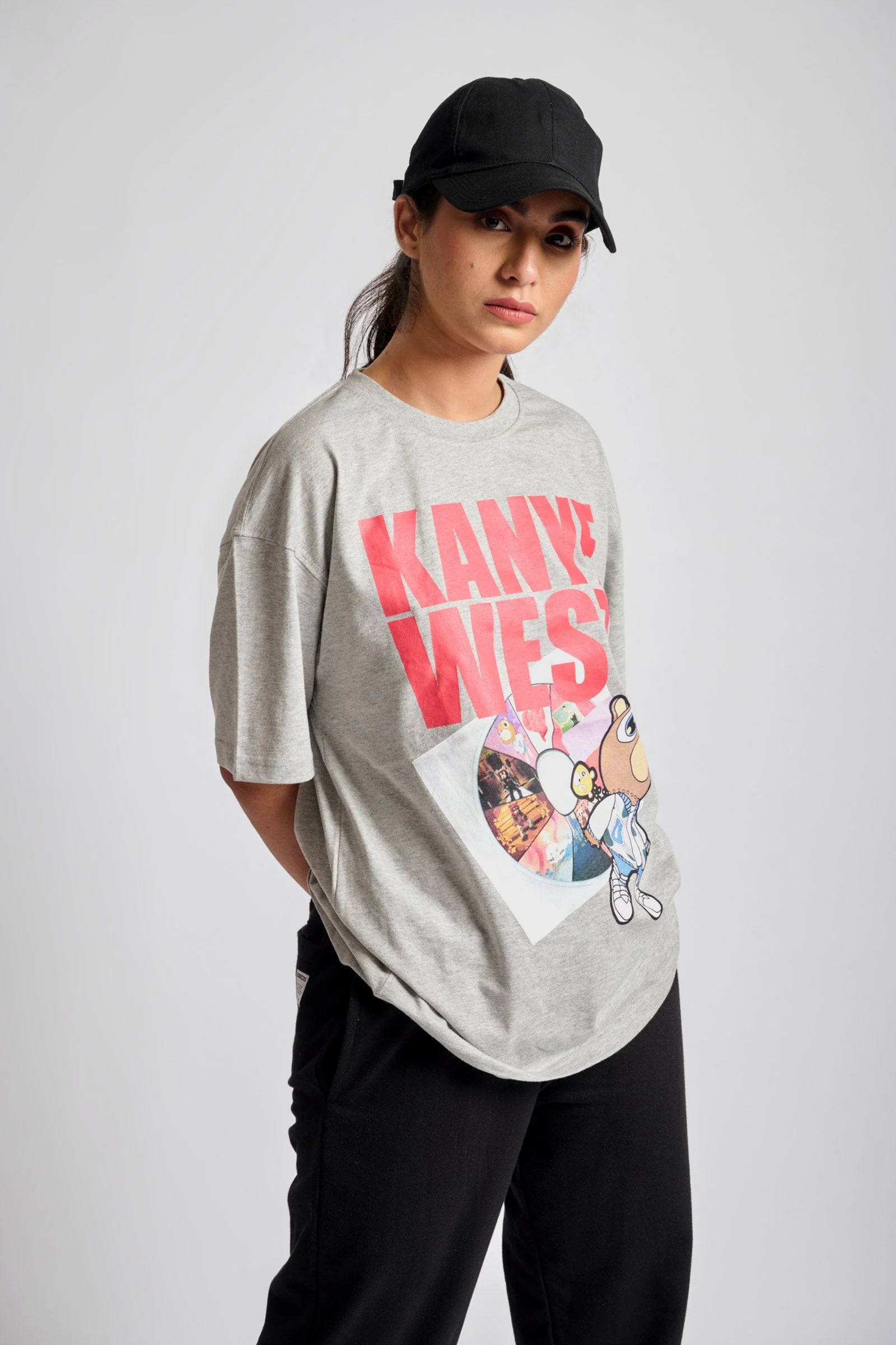 Grey Melange Best Of Ye Oversized T-shirt - Image 5