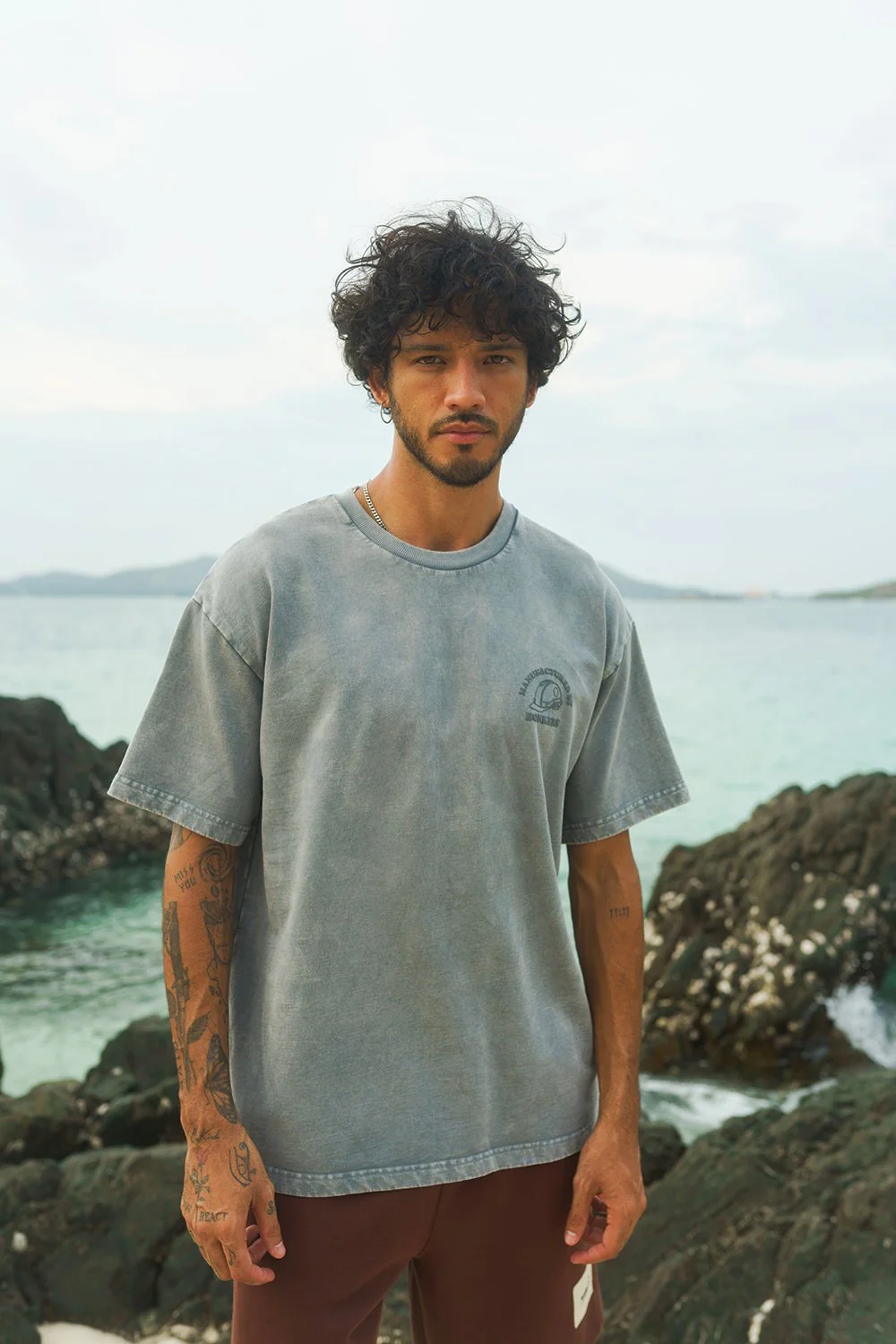 Grey Premium Heavyweight Faded Oversized T-shirt - Image 3