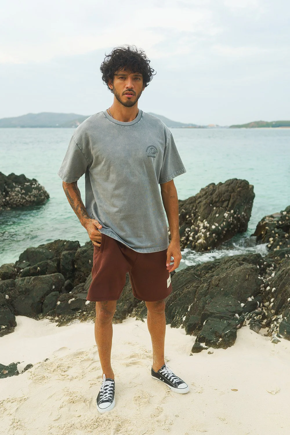 Grey Premium Heavyweight Faded Oversized T-shirt - Image 4
