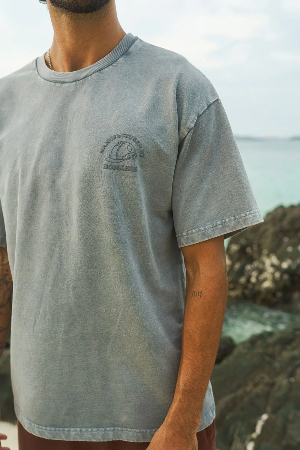 Grey Premium Heavyweight Faded Oversized T-shirt - Image 5