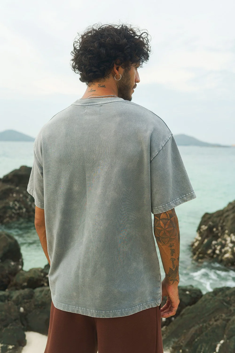 Grey Premium Heavyweight Faded Oversized T-shirt - Image 6