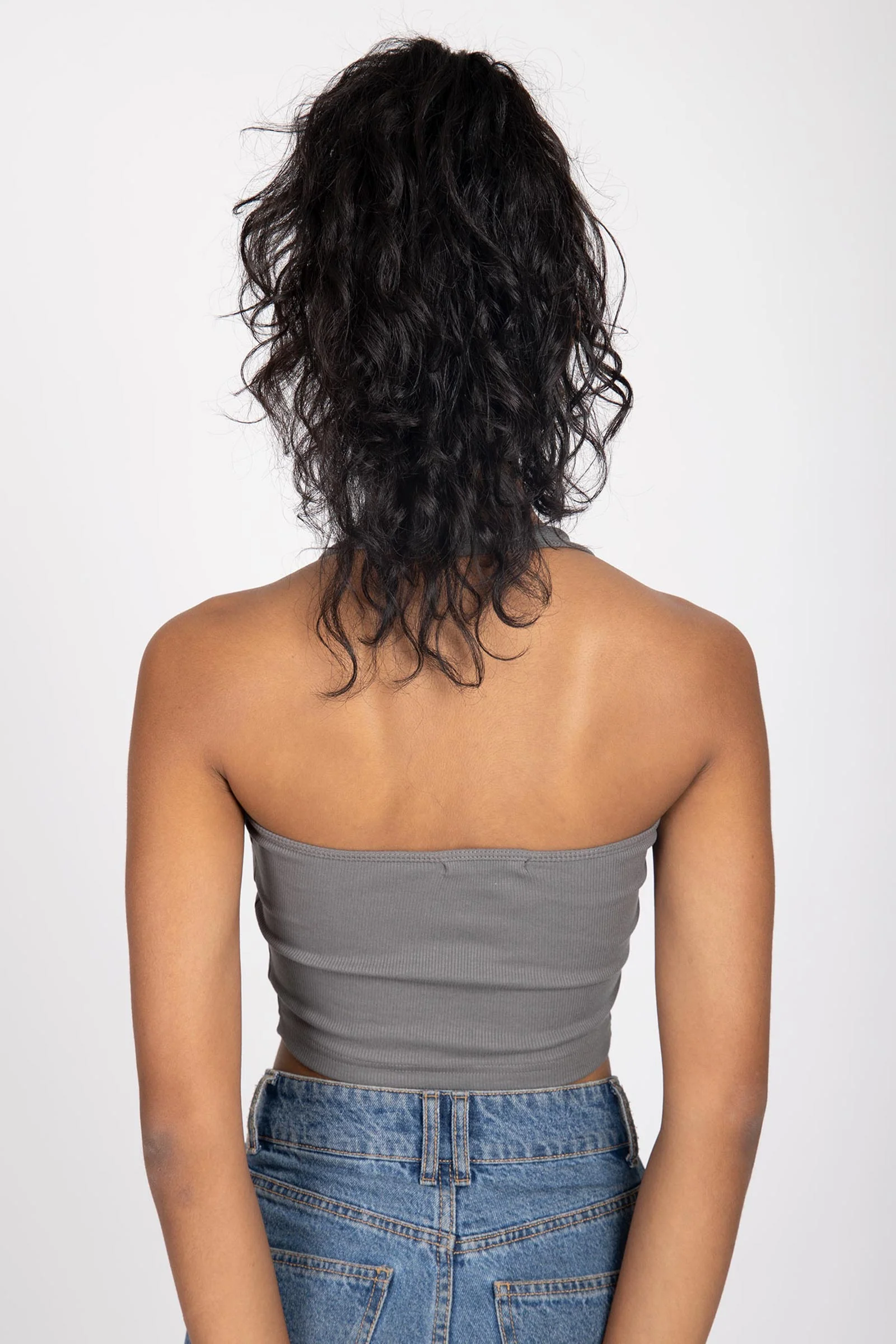Grey Ribbed Halterneck - Image 5