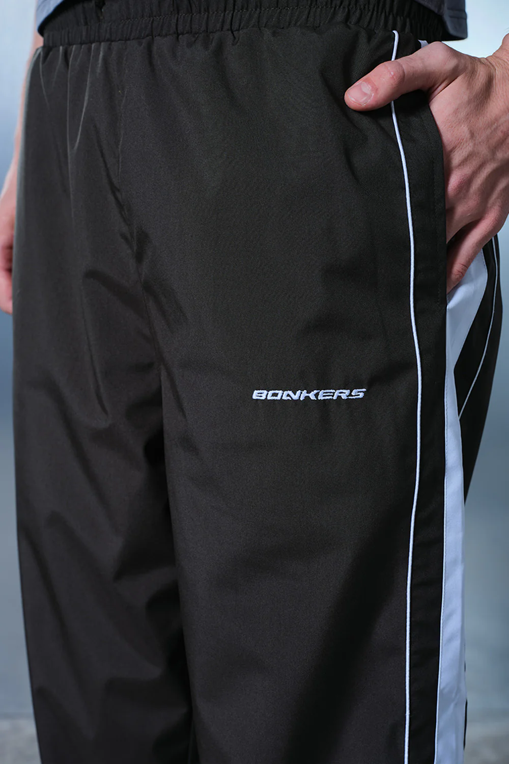 Grey Tape Wide Leg Joggers - Image 4