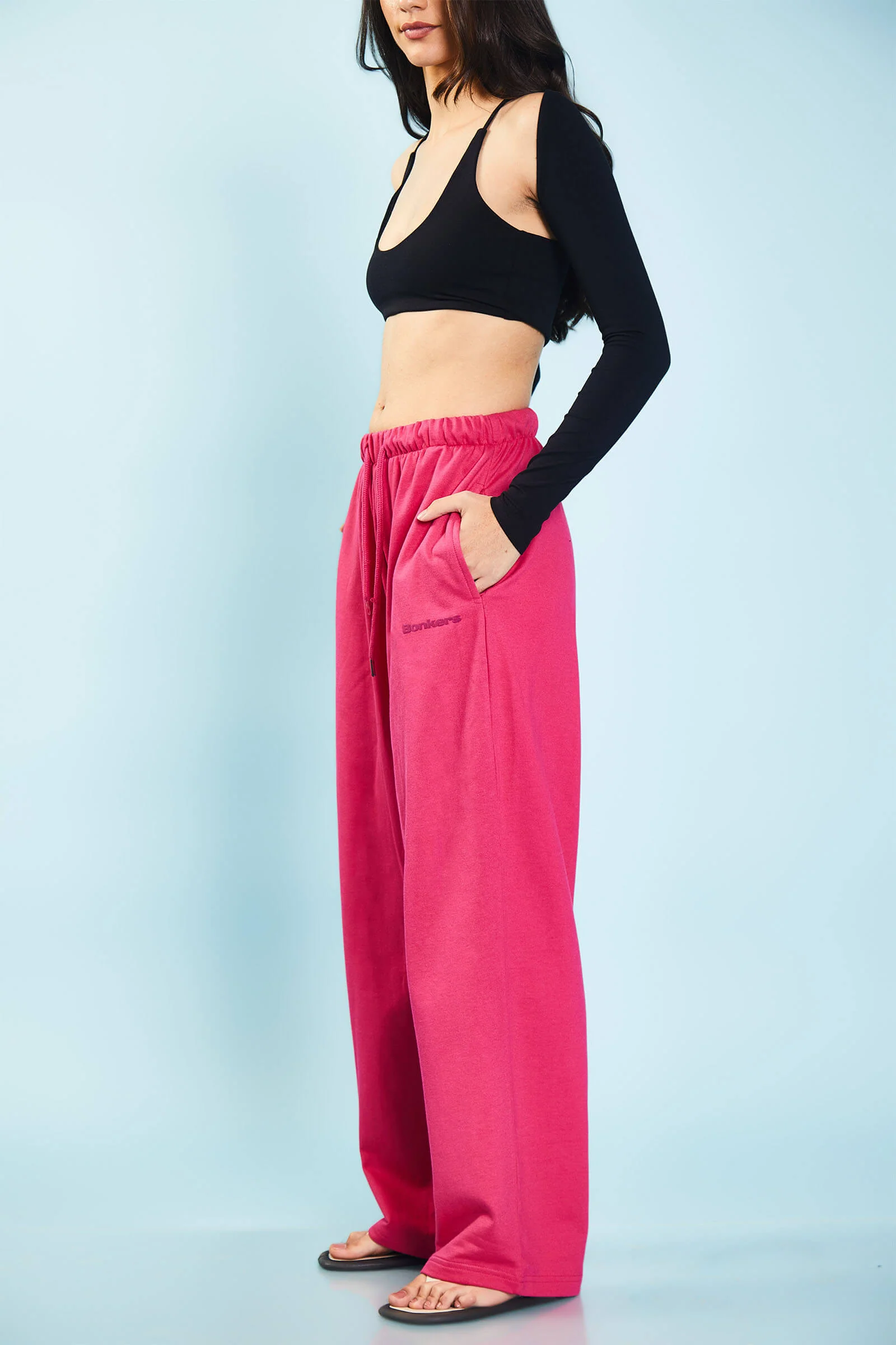 Hot Pink Loose Fit Joggers - Image 2