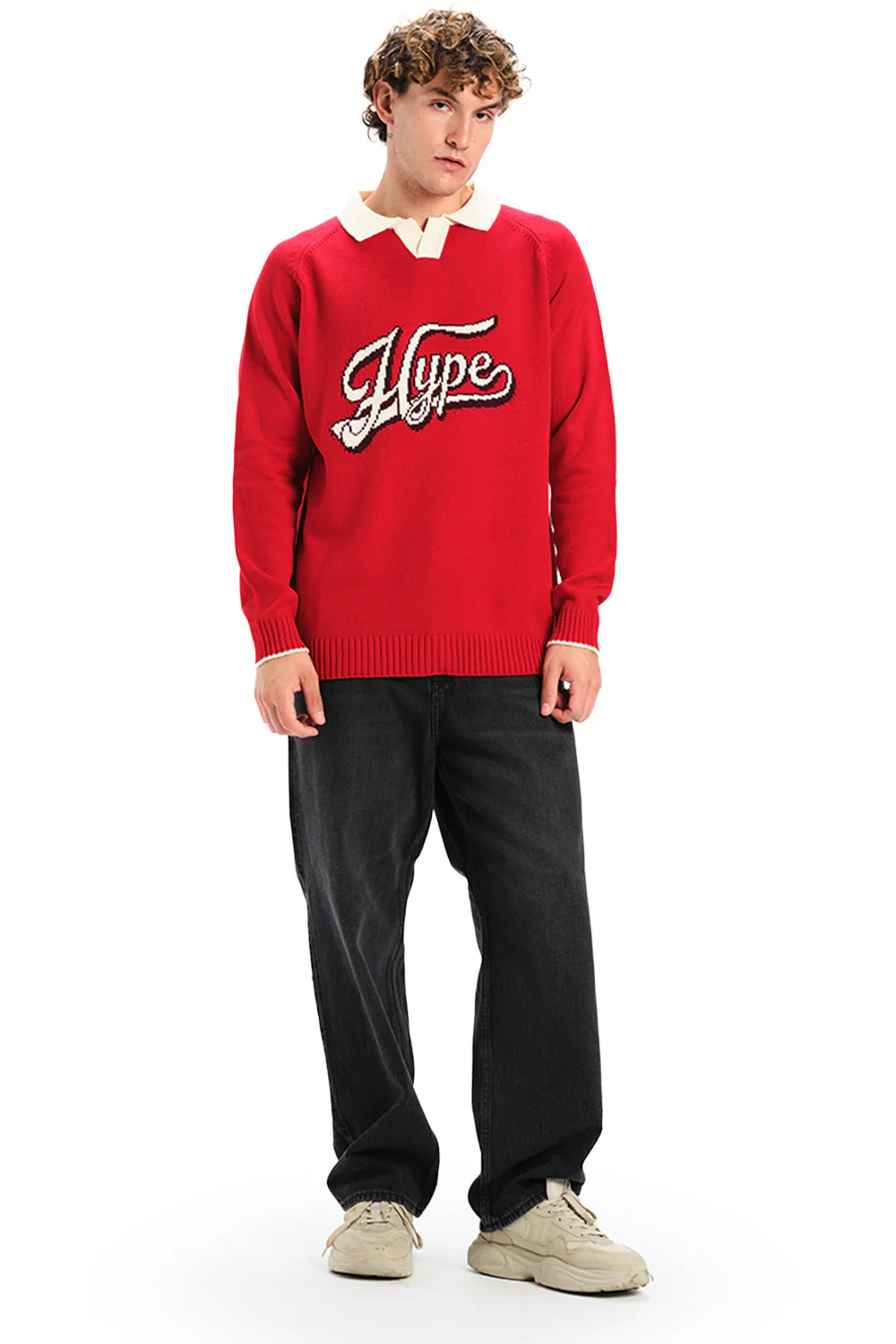 Hype Knit Full Sleeves Polo - Image 2